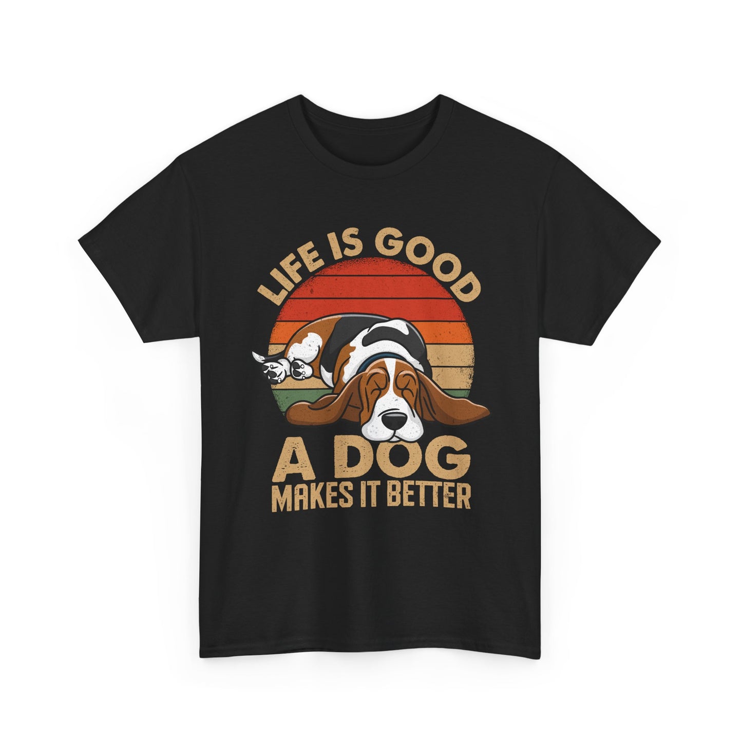 Life Is Good "A Dog Makes It Better" T-Shirt — Cute Retro Dog Lover Tee