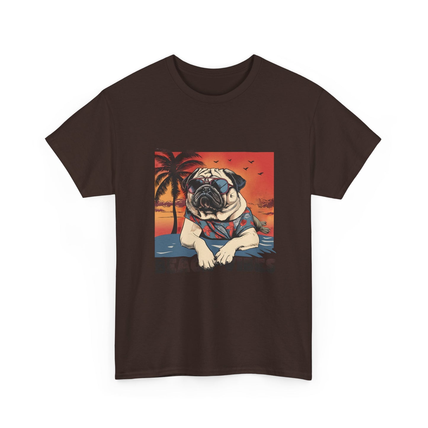 Beach Vibes Pug T‑Shirt