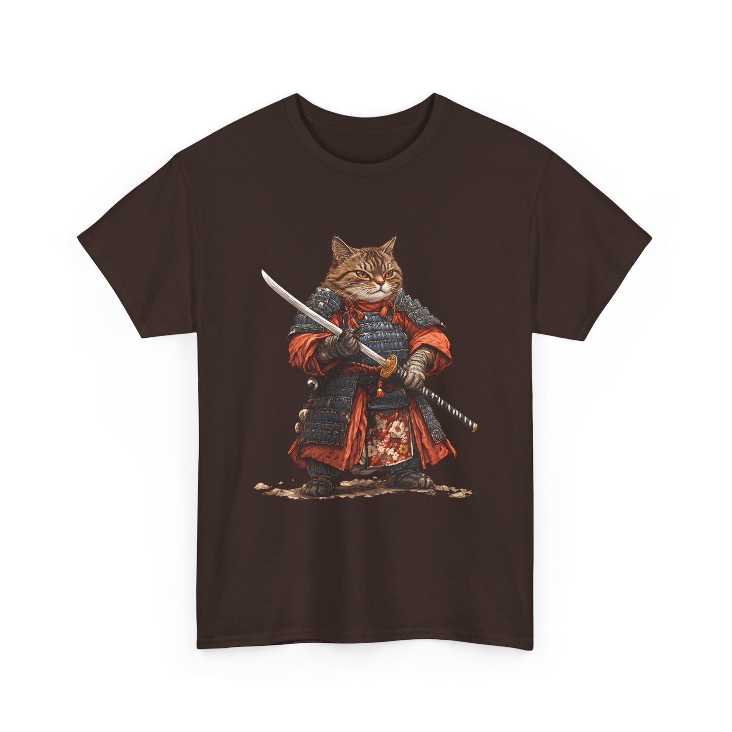 Samurai Cat T-Shirt – Warrior Tabby Graphic Tee