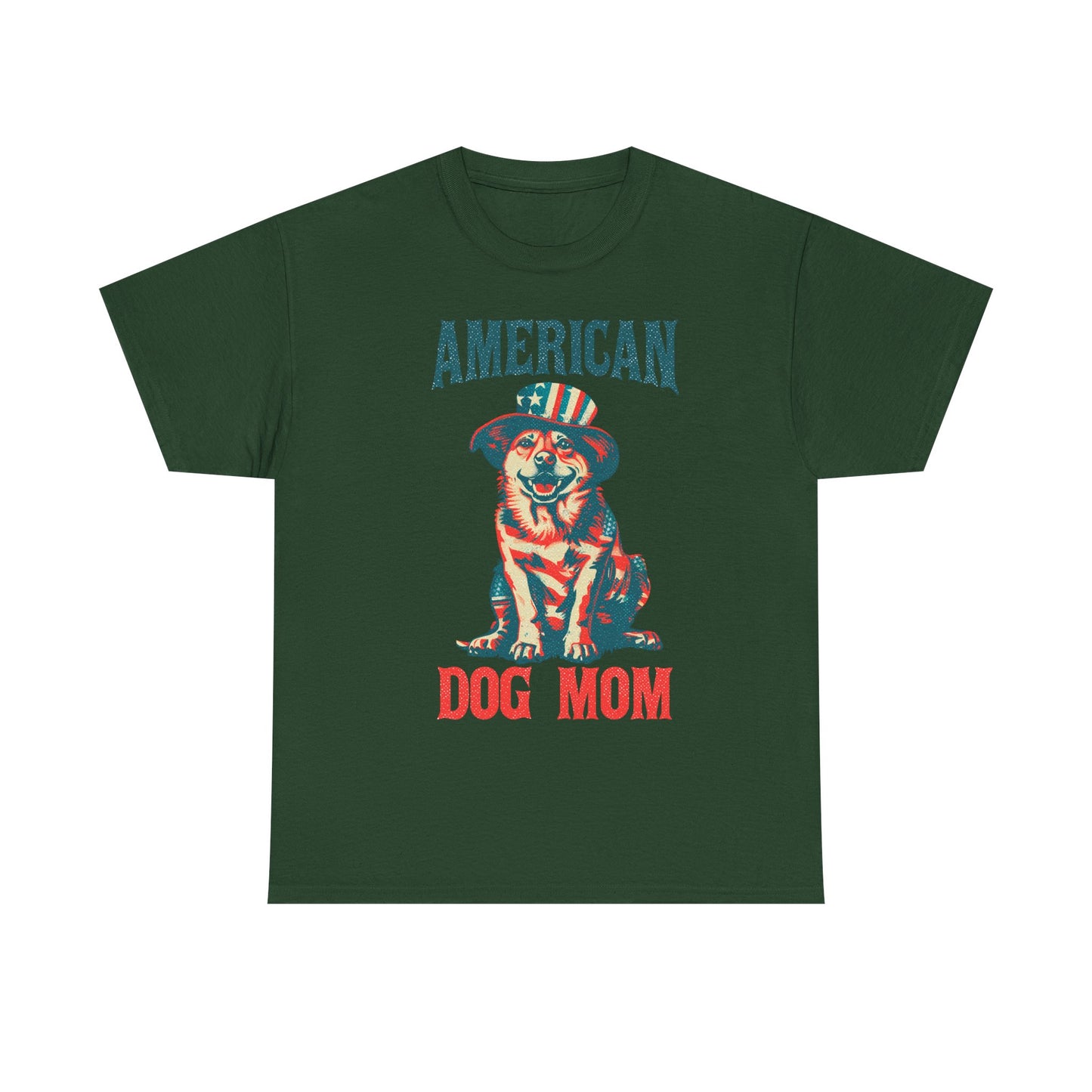 American Dog Mom T-Shirt — Patriotic Pup Tee for Dog Lovers