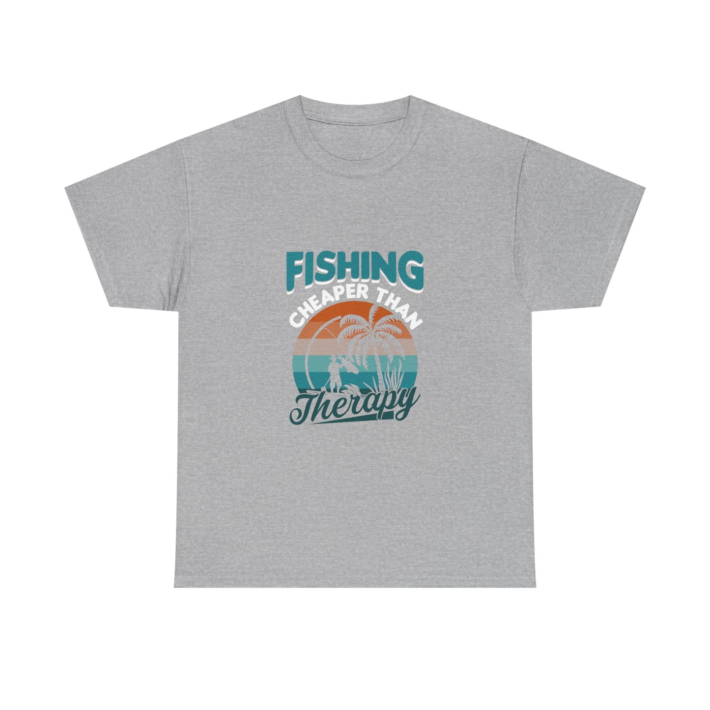 Fishing Cheaper Than Therapy T-Shirt — Retro Palm Beach Fishing Tee