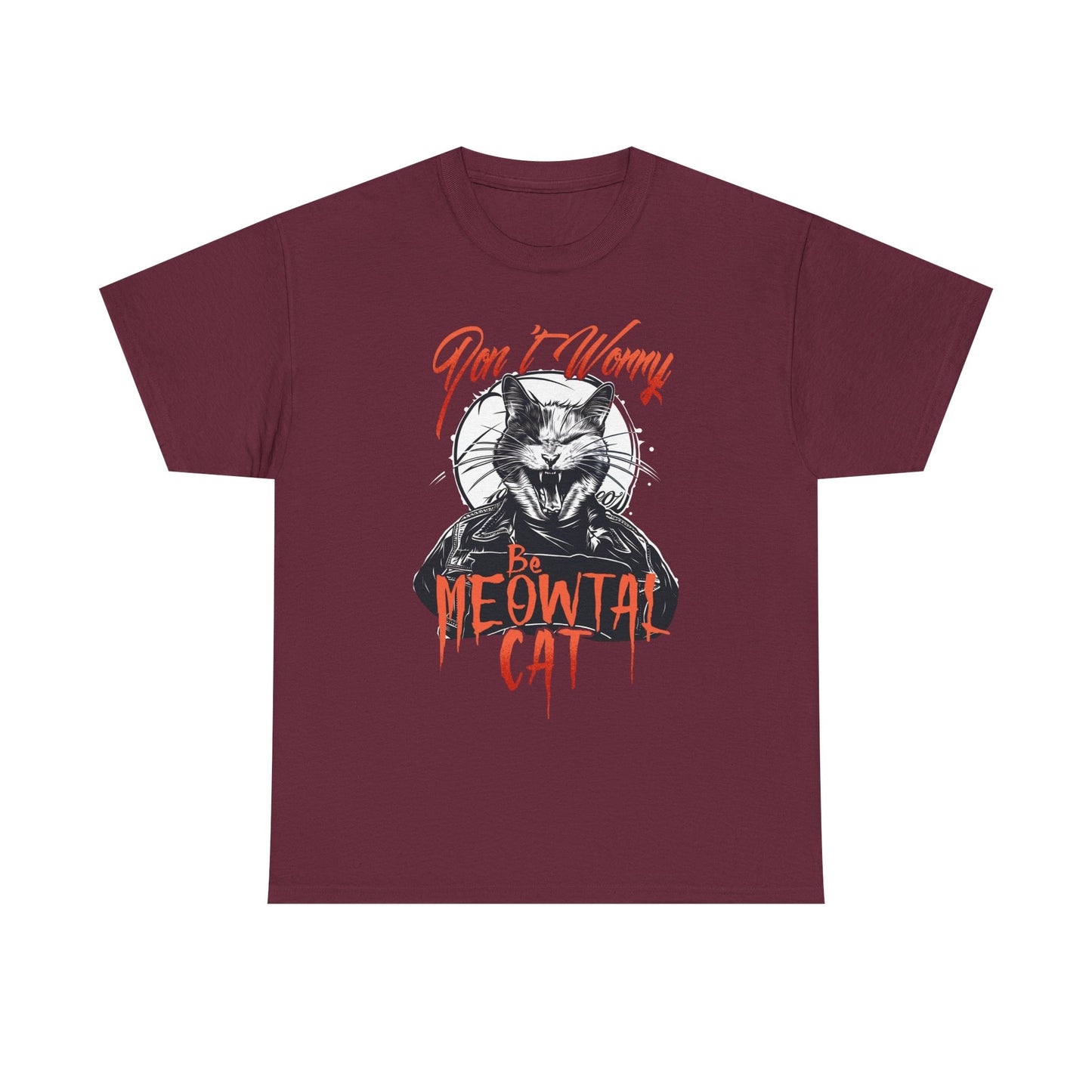 Meowtal Cat T-Shirt — 'Don't Worry' Gothic Cat Graphic Tee