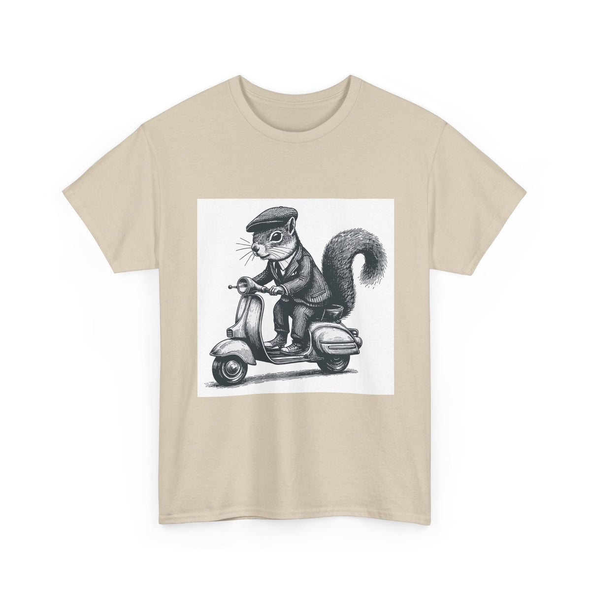 Squirrel on Scooter T-Shirt — Retro Riding Animal Tee