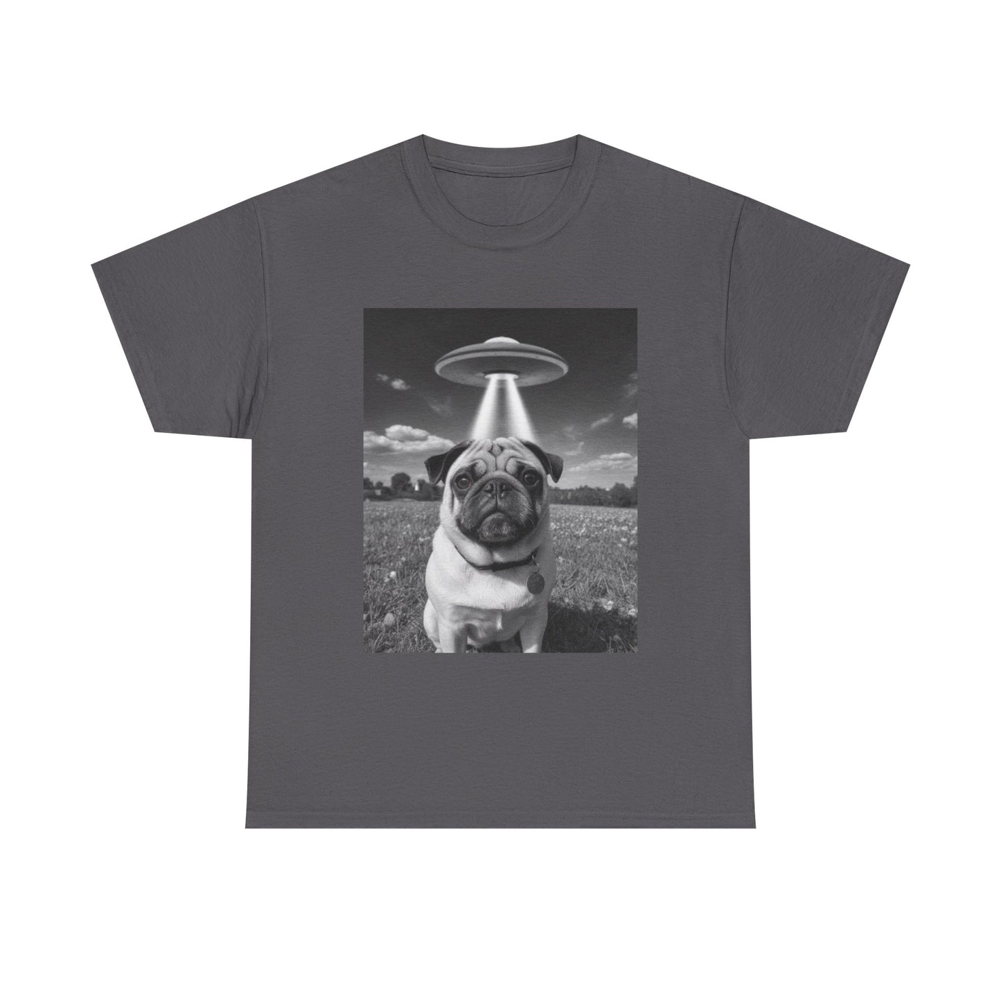 Pug Abduction Tee - Funny UFO Dog Graphic Shirt