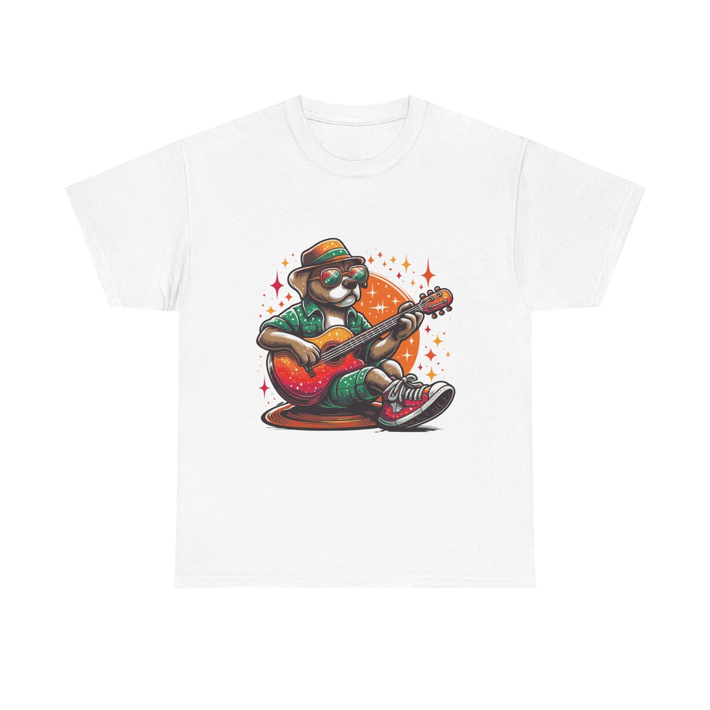 Dog Playing Guitar T‑Shirt — Retro Chill Music Tee for Guitar Lovers