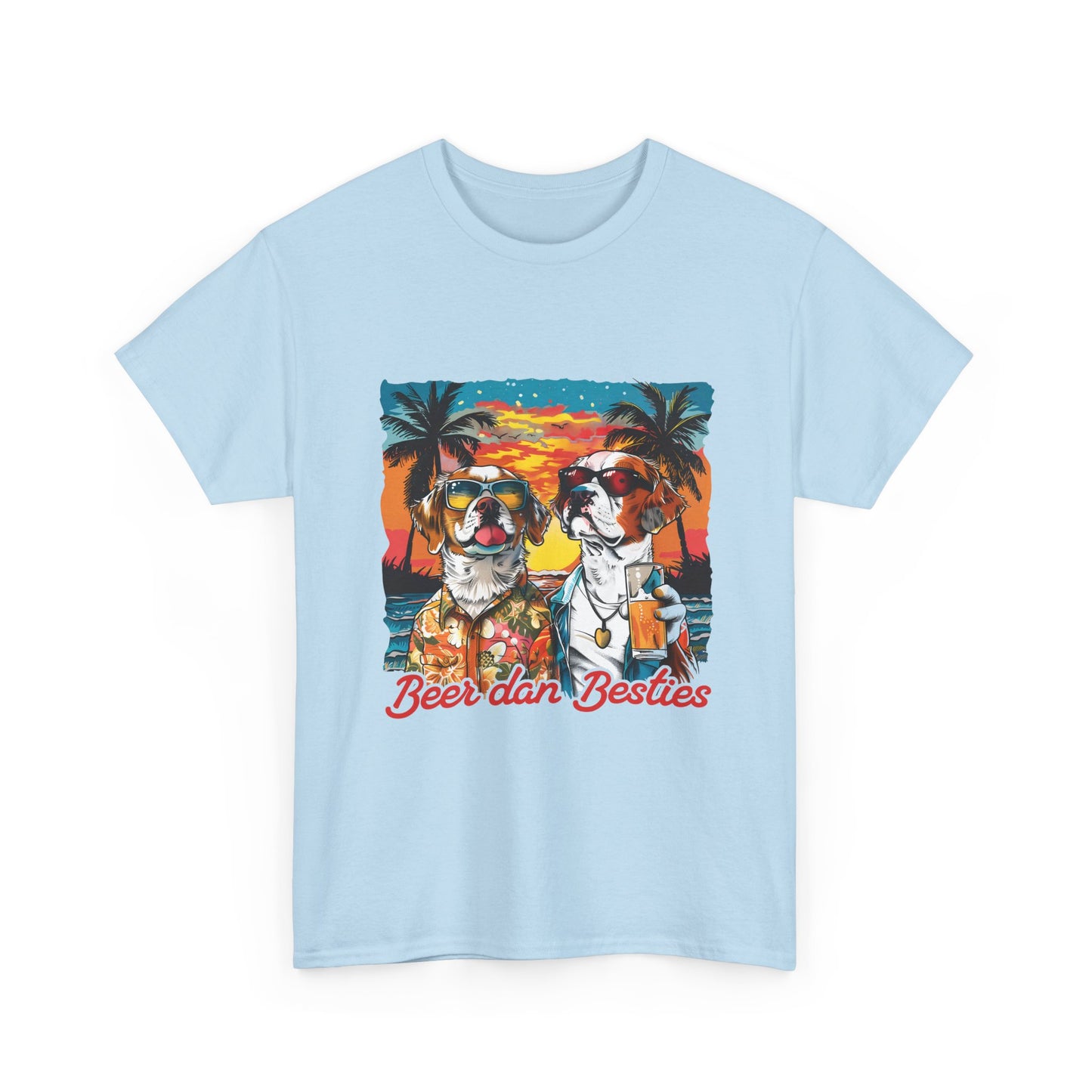 T-Shirt — 'Beer dan Besties' Retro Sunset Dogs Tee