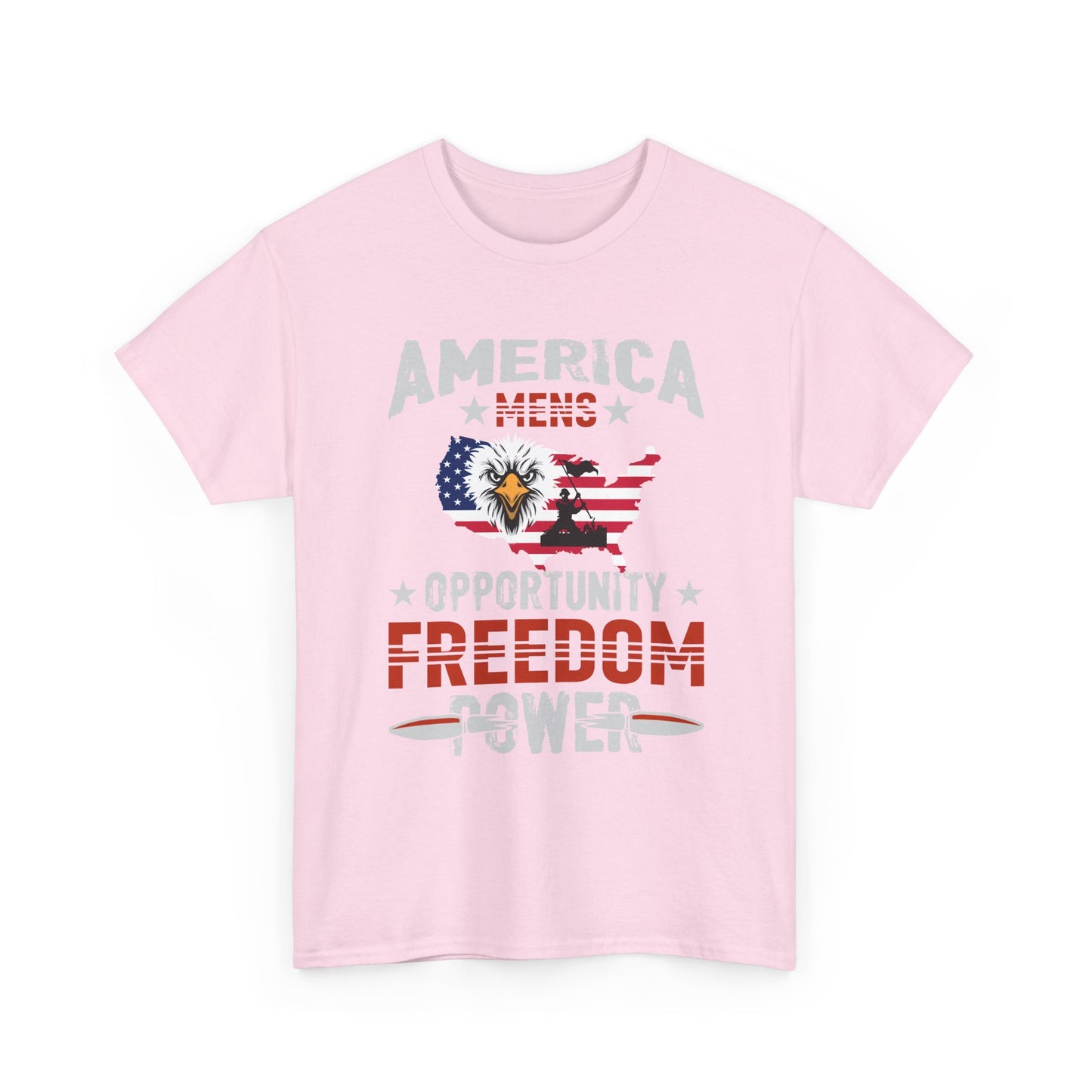 Freedom Power Patriotic T‑Shirt — America Opportunity & Veterans Flag Design