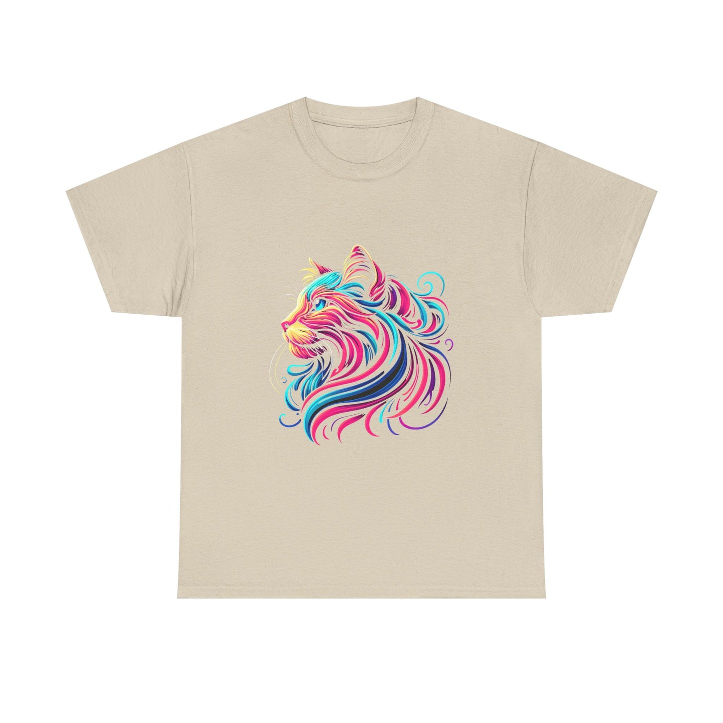 Cat T-Shirt — Colorful Swirl Cat Art Tee
