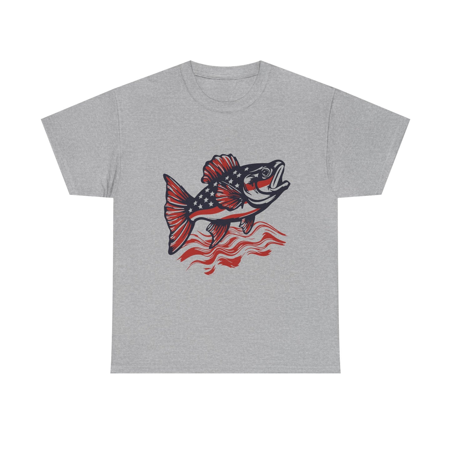 Walleye Fishing Graphic Tee – Retro Red & Black Fish Design