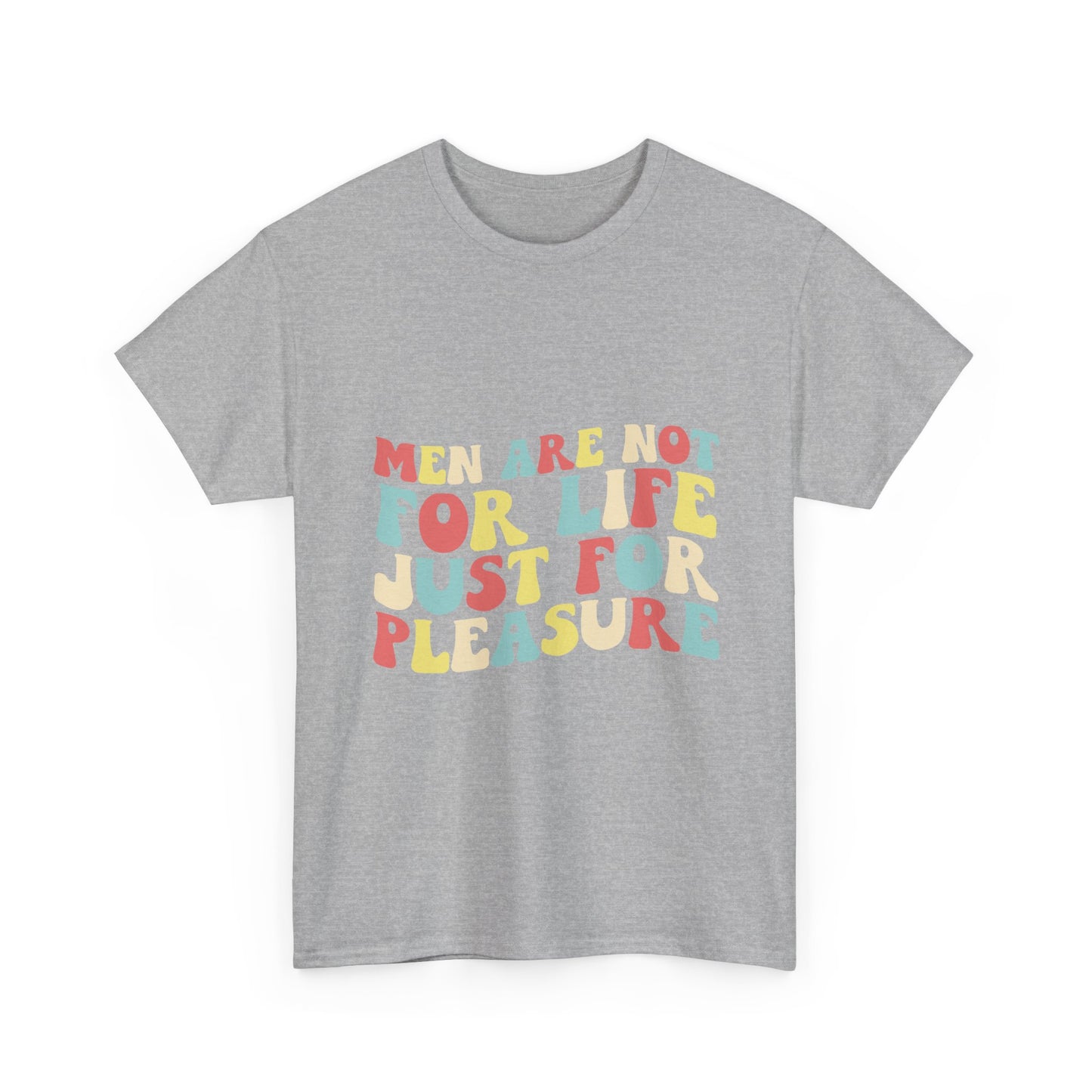 T-Shirt — "Men Are Not For Life Just For Pleasure" Retro Colorblock Graphic Tee