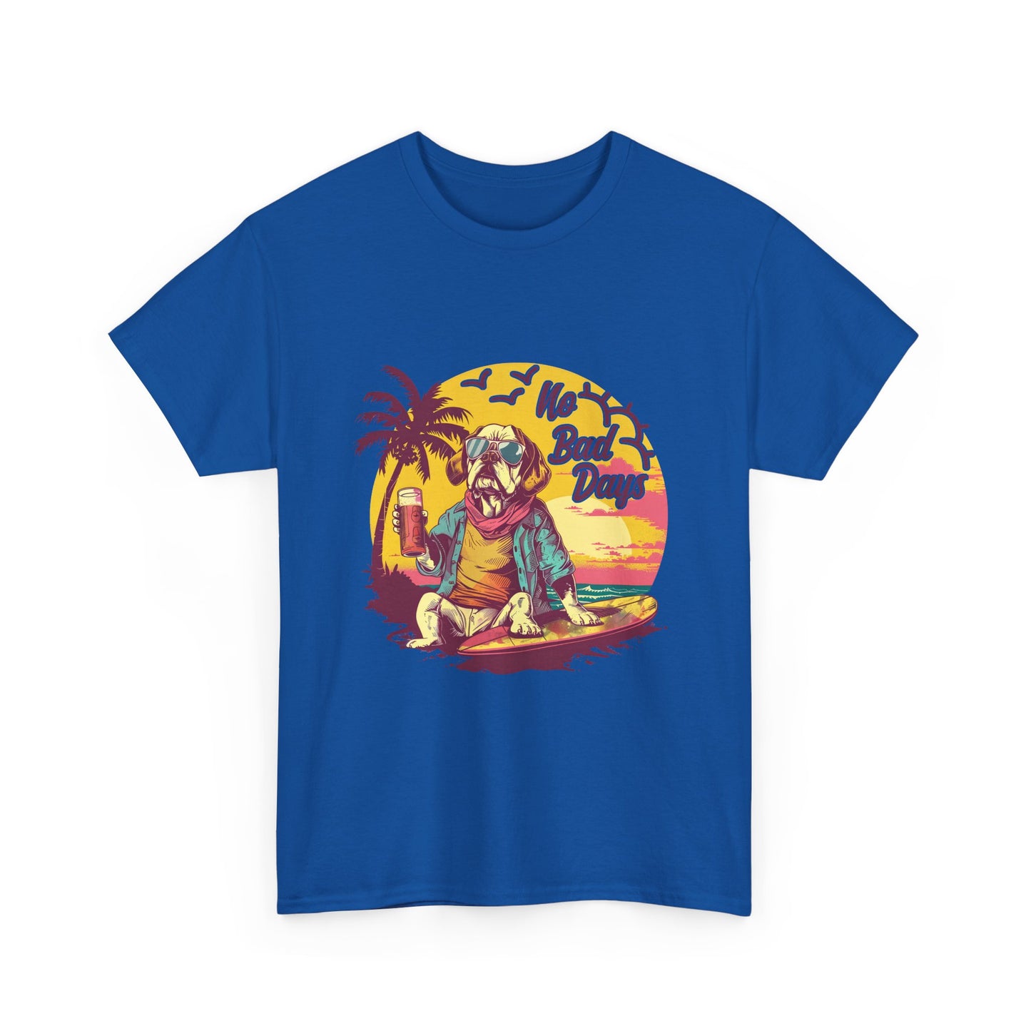 T-Shirt — "No Bad Days" Surf Sloth Retro Beach Tee