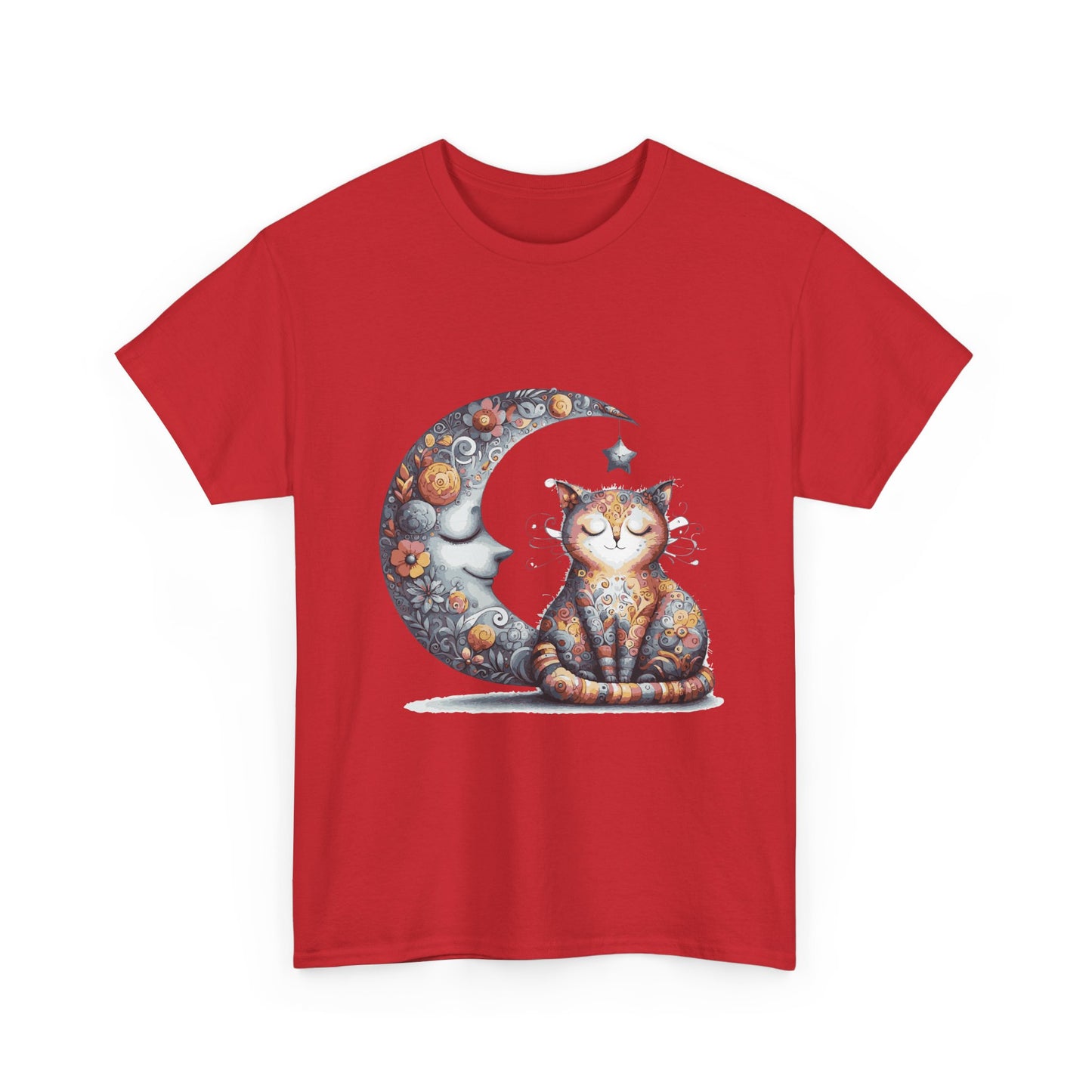 Cat Moon T-Shirt — Whimsical Cosmic Cat Graphic Tee