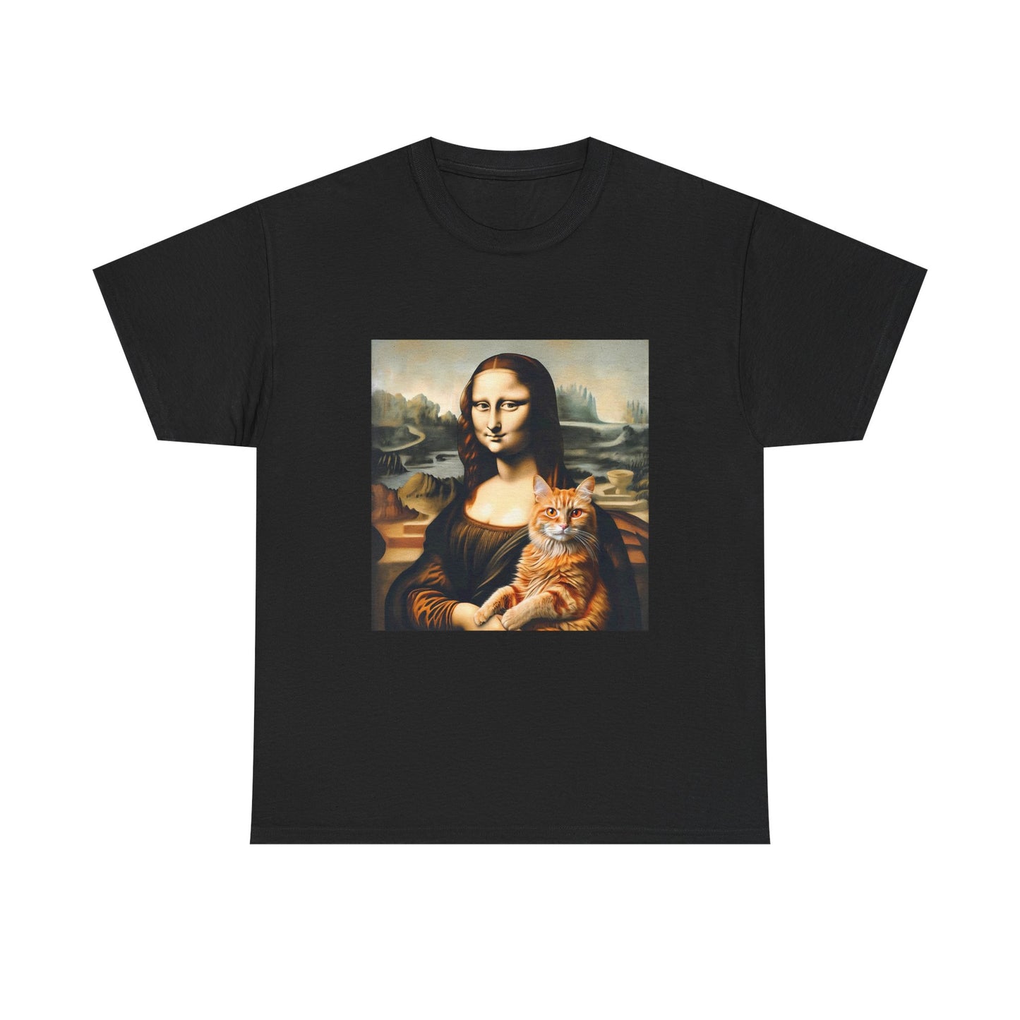 T-Shirt — Mona Lisa Holding a Cat Graphic Tee