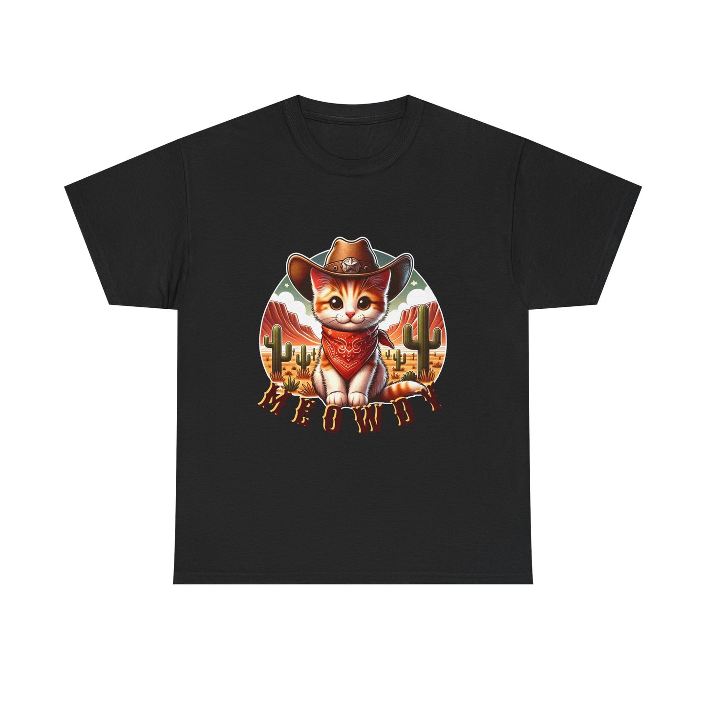 Cat Cowboy Tee — "Meowdy" Western Kitten Graphic T-Shirt