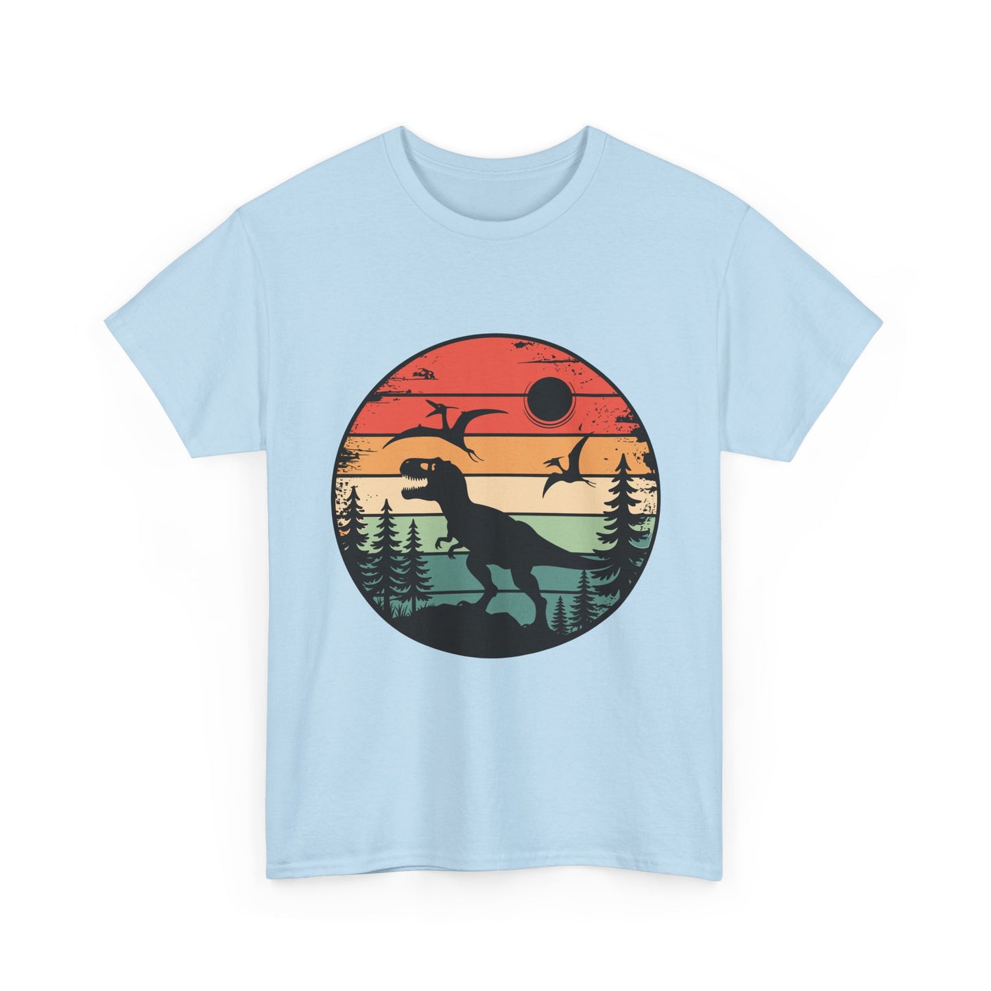 T-Rex Sunset Tee — Retro Dinosaur Graphic T-Shirt