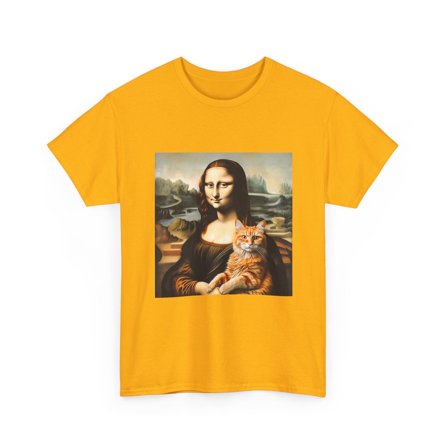T-Shirt — Mona Lisa Holding a Cat Graphic Tee