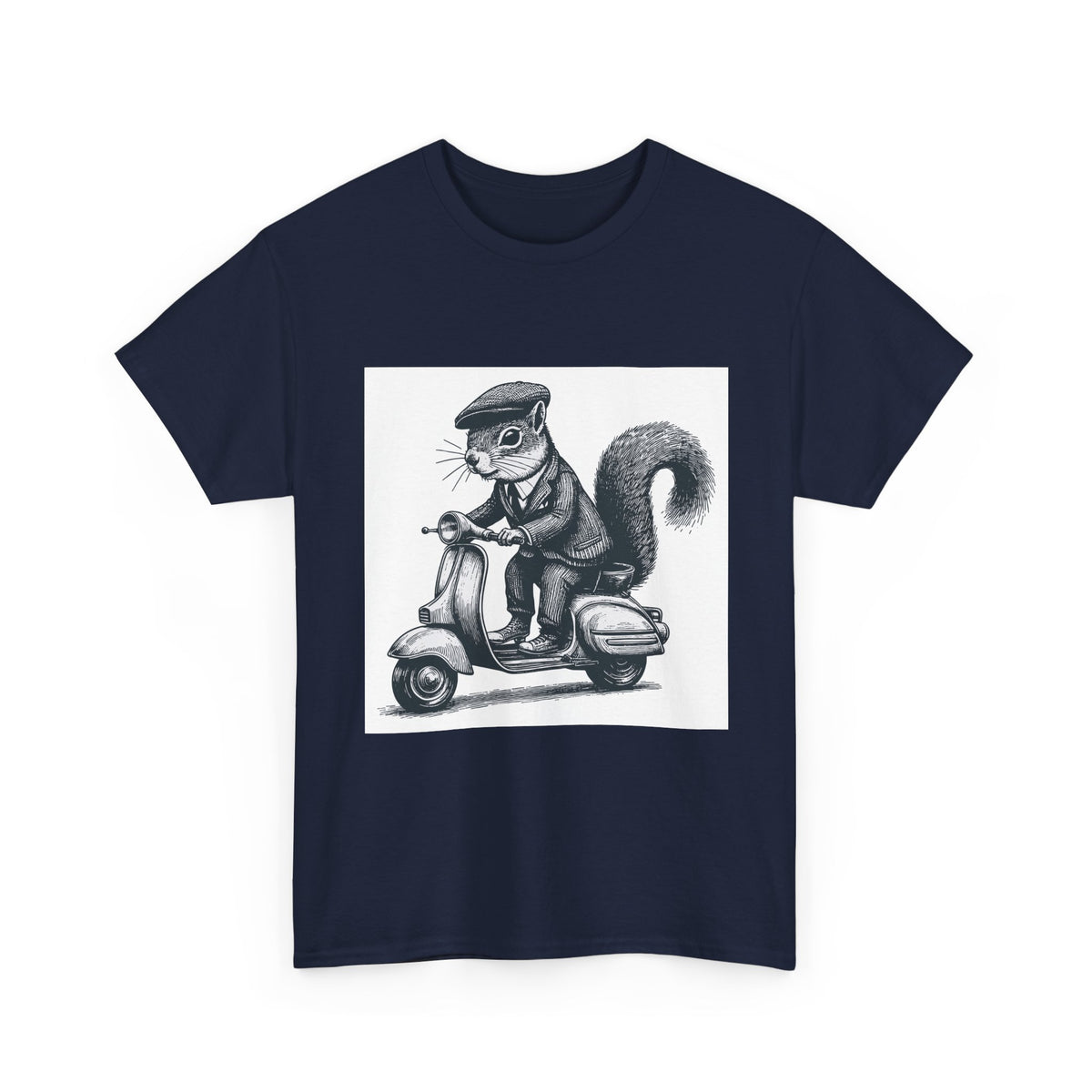 Squirrel on Scooter T-Shirt — Retro Riding Animal Tee