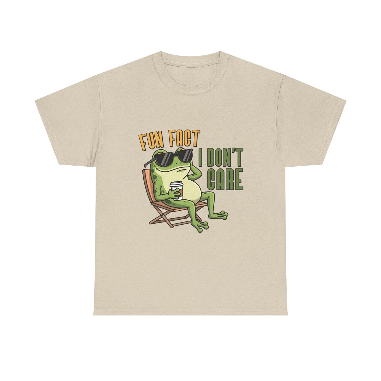 T-Shirt — 'Fun Fact I Don't Care' Relaxed Frog Graphic Tee
