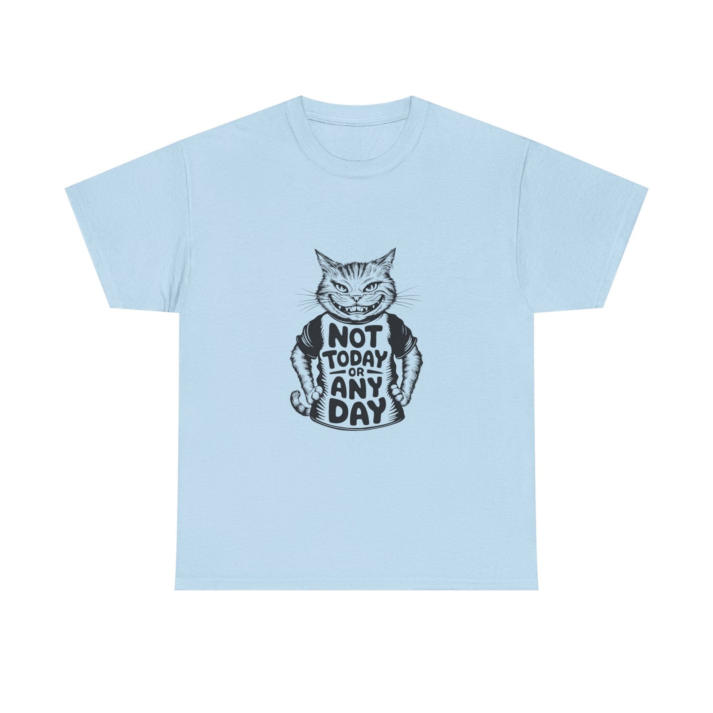 Cat Graphic Tee — “Not Today Any Day” Funny Grumpy Cat T‑Shirt