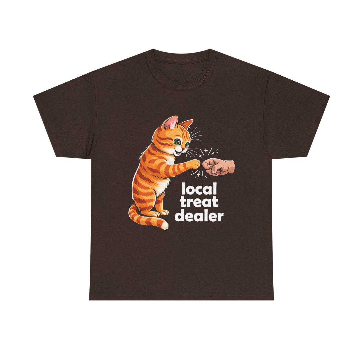 Cat T-Shirt — "Local Treat Dealer" Cute Ginger Kitty Fist Bump Tee