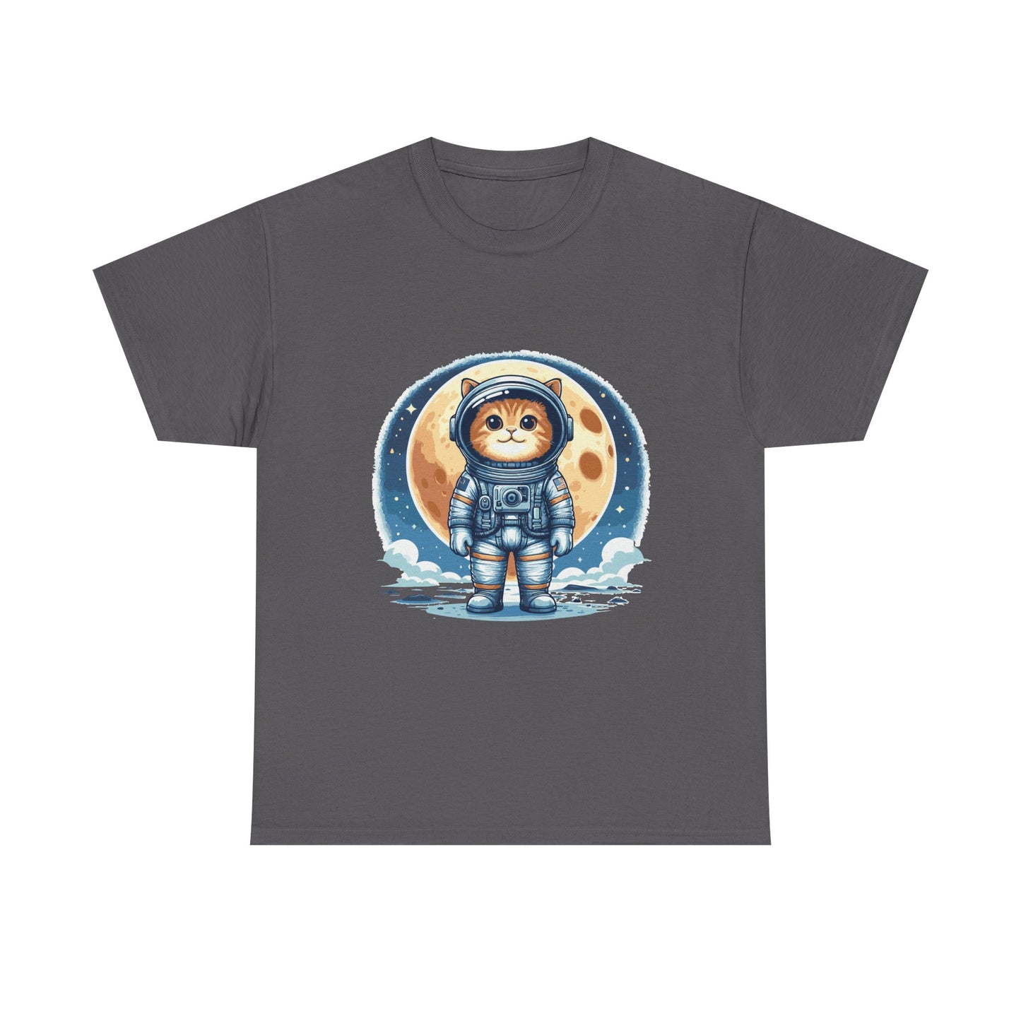 Astronaut Cat T-Shirt – Cute Space Kitty Tee with Moon