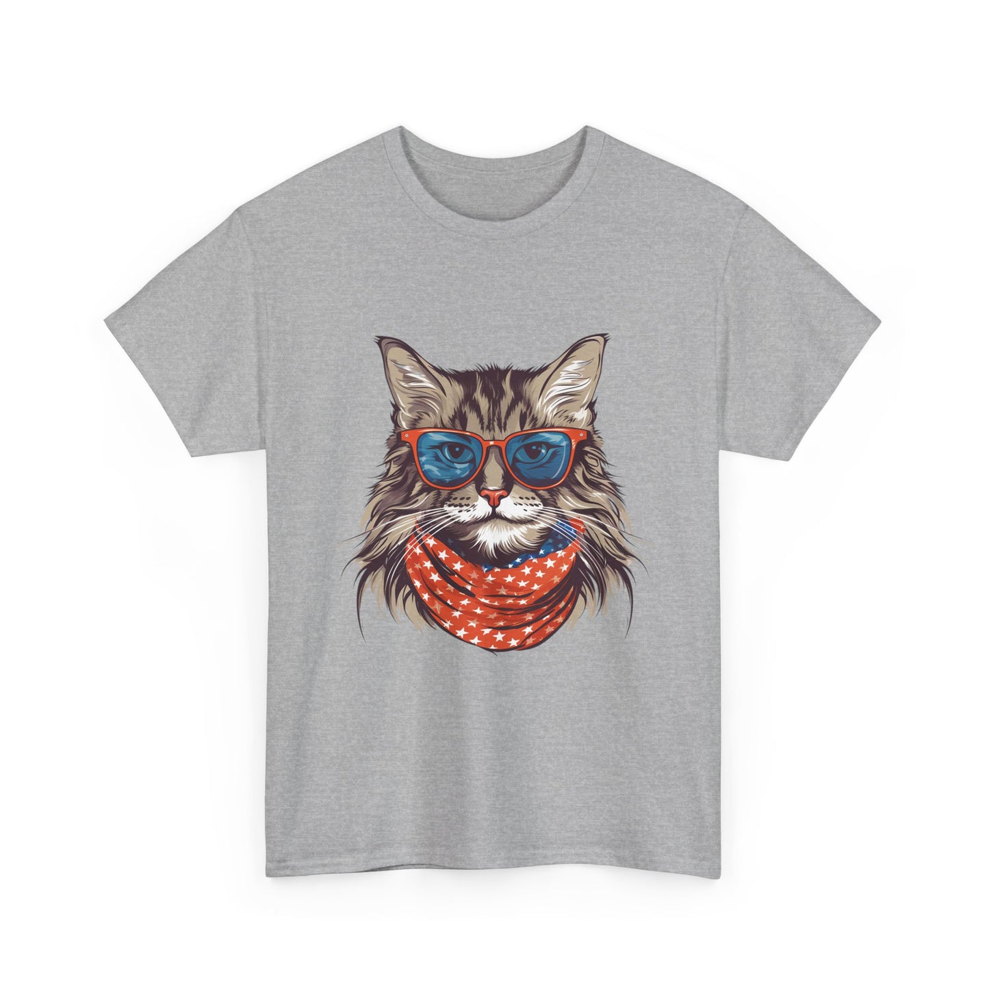 Cat with Sunglasses & Bandana T-Shirt — Cool Retro Cat Graphic Tee