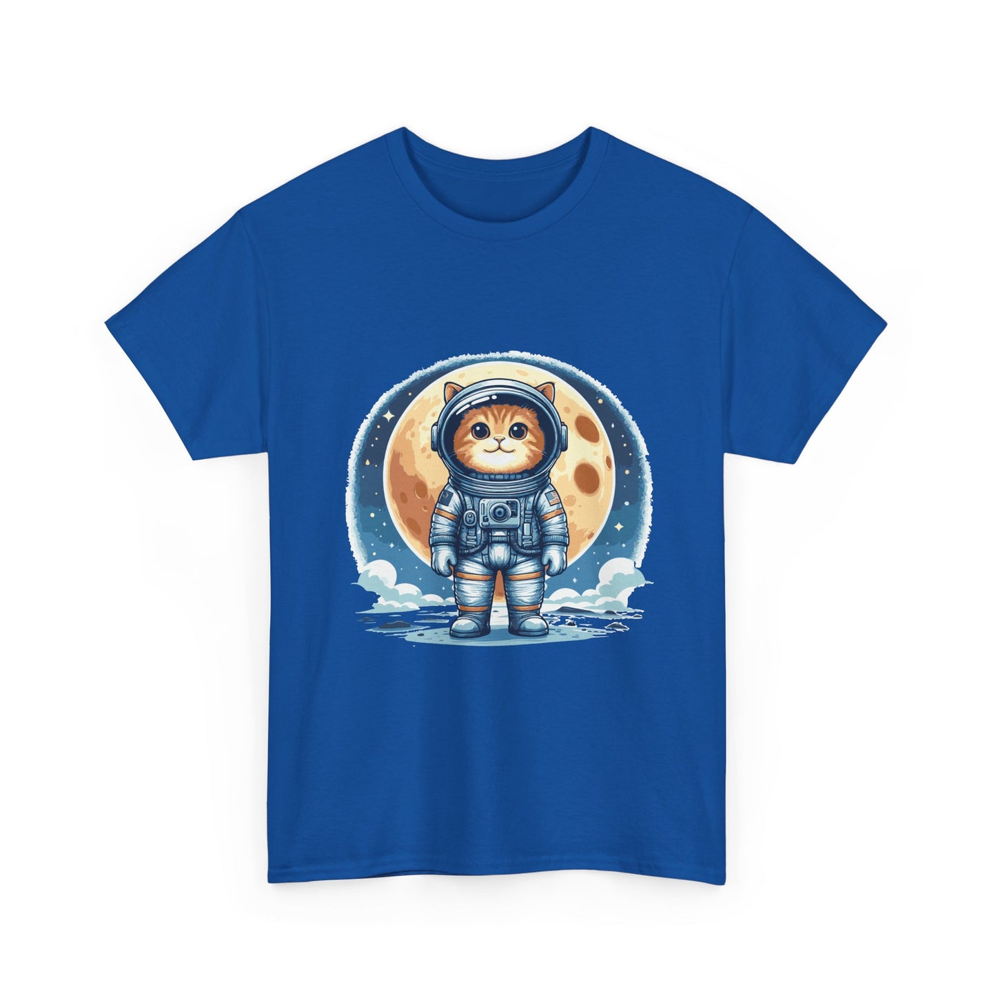 Astronaut Cat T-Shirt – Cute Space Kitty Tee with Moon