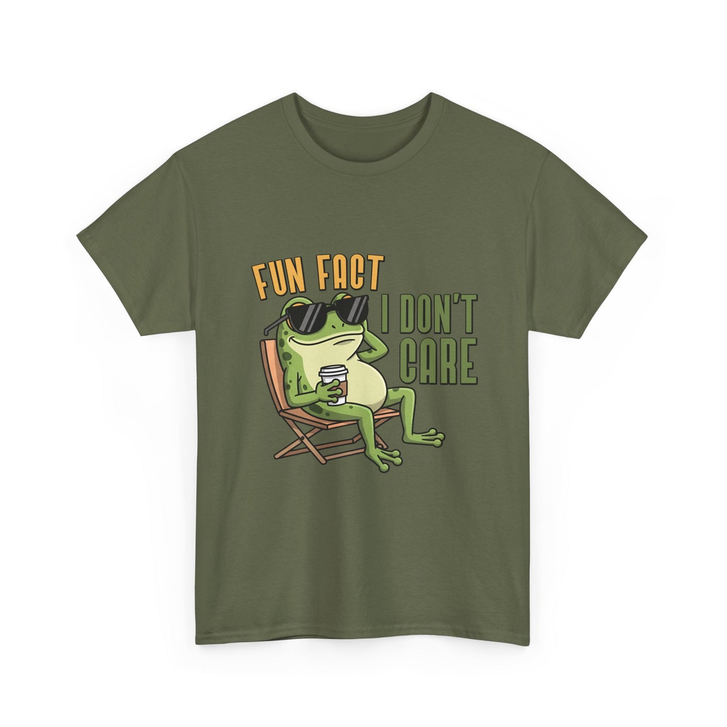 T-Shirt — 'Fun Fact I Don't Care' Relaxed Frog Graphic Tee