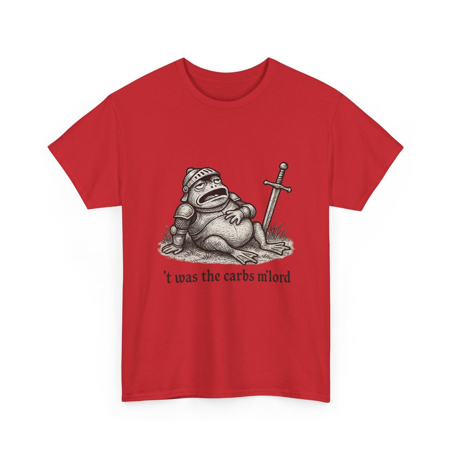 T-Shirt — 't was the carbs m'lord Funny Fantasy Frog Graphic Tee