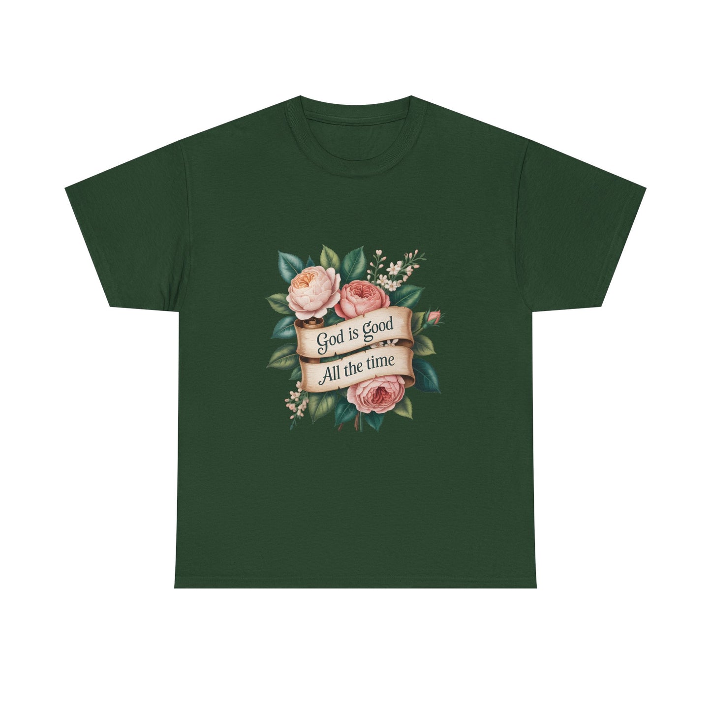 Floral "God is Good All the Time" T‑Shirt