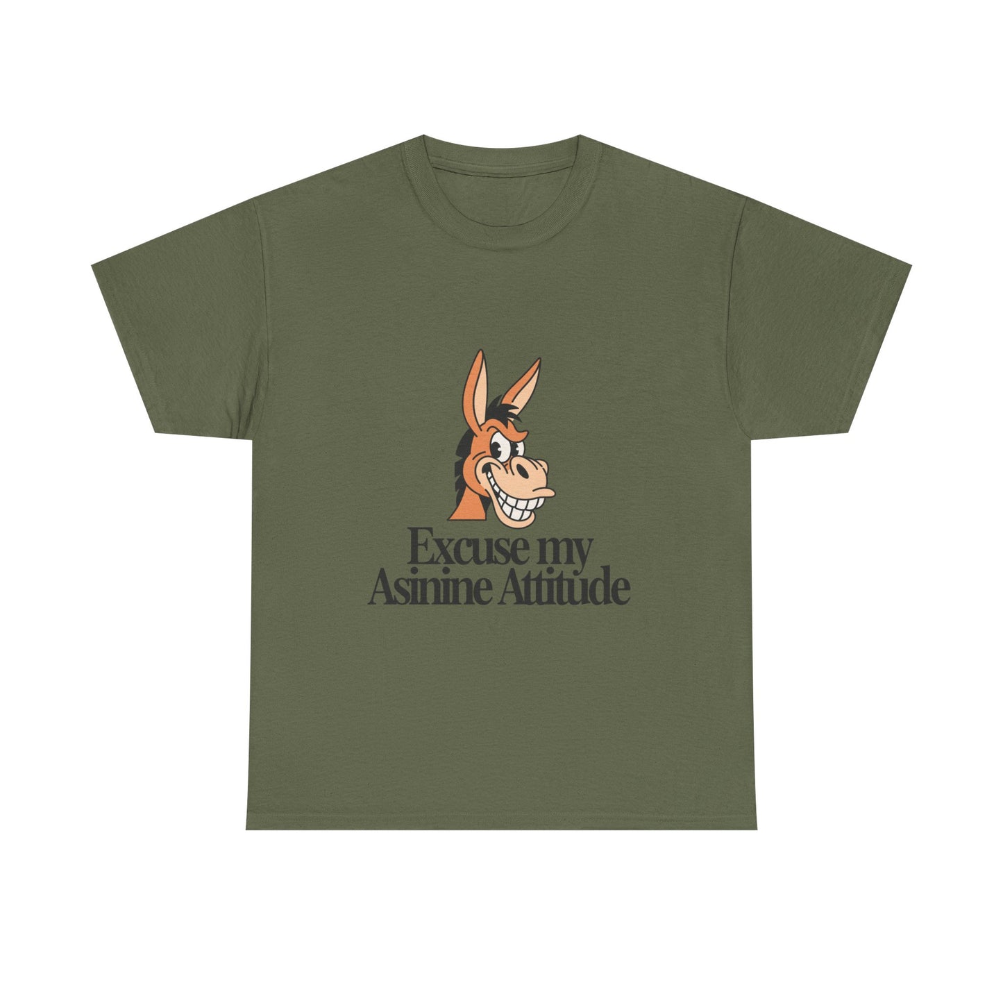 Funny Donkey Tee — "Excuse My Asinine Attitude" Casual Graphic T-Shirt