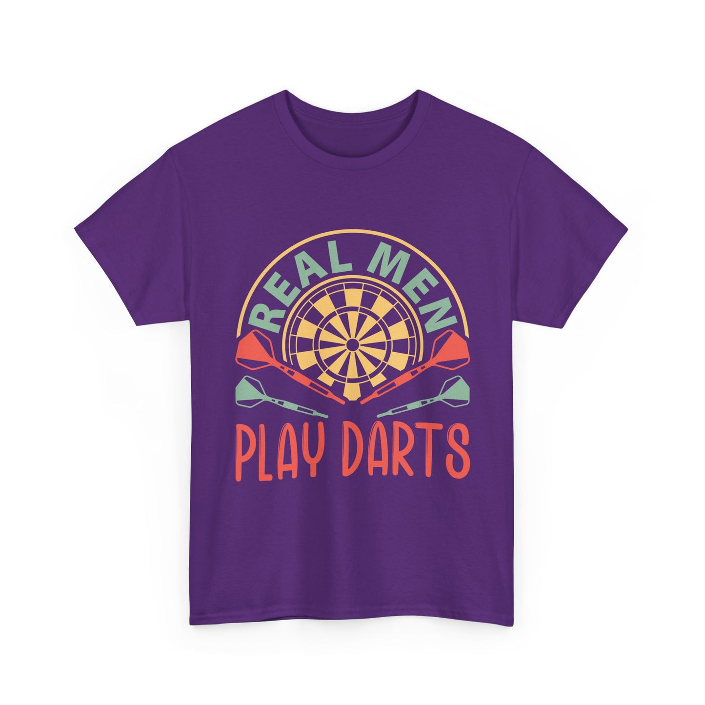Darts T-Shirt — “Real Men Play Darts” Retro Dartboard Tee