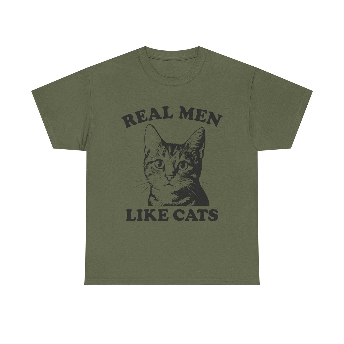 Real Men Like Cats T-Shirt — Vintage Cat Lover Tee