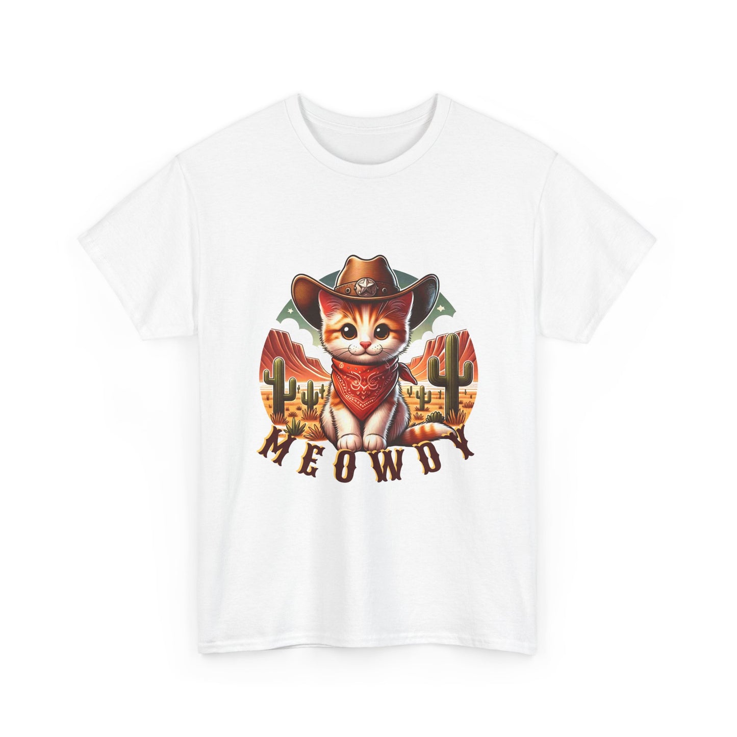 Cat Cowboy Tee — "Meowdy" Western Kitten Graphic T-Shirt