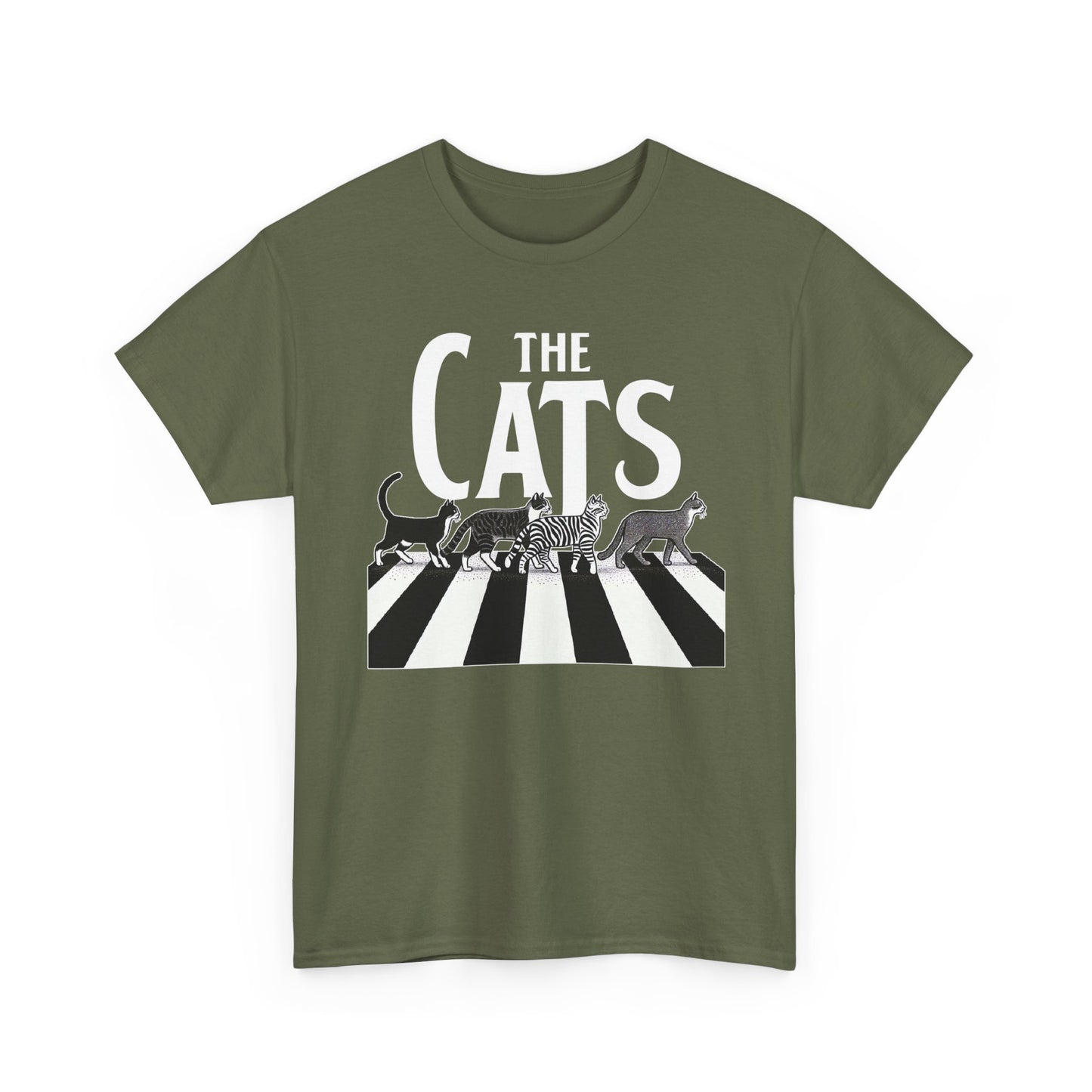 Cats Crossing T‑Shirt — Retro Black & White Cat Walk Graphic Tee