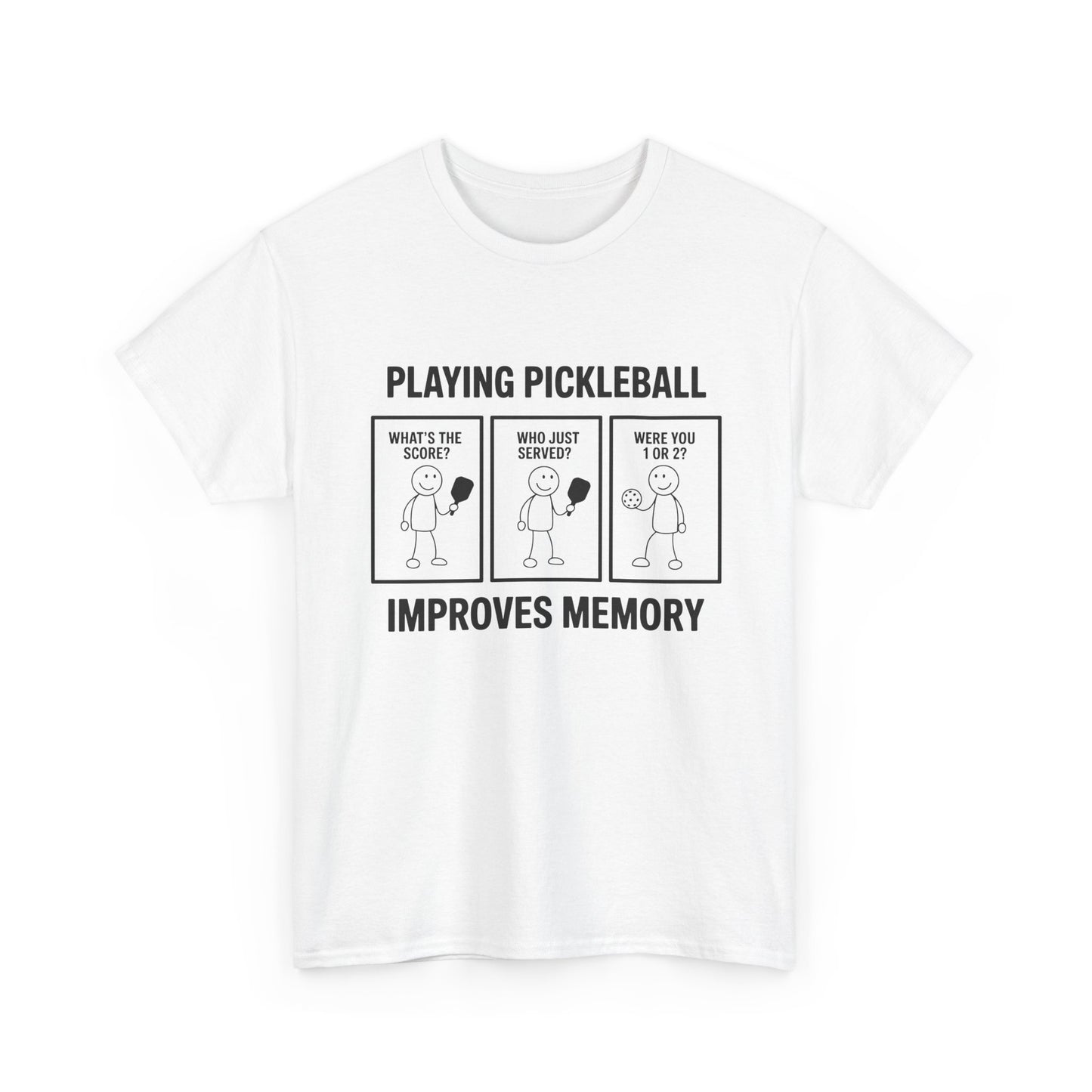 Pickleball Improves Memory Tee – Funny Pickleball Comic T-Shirt for Players