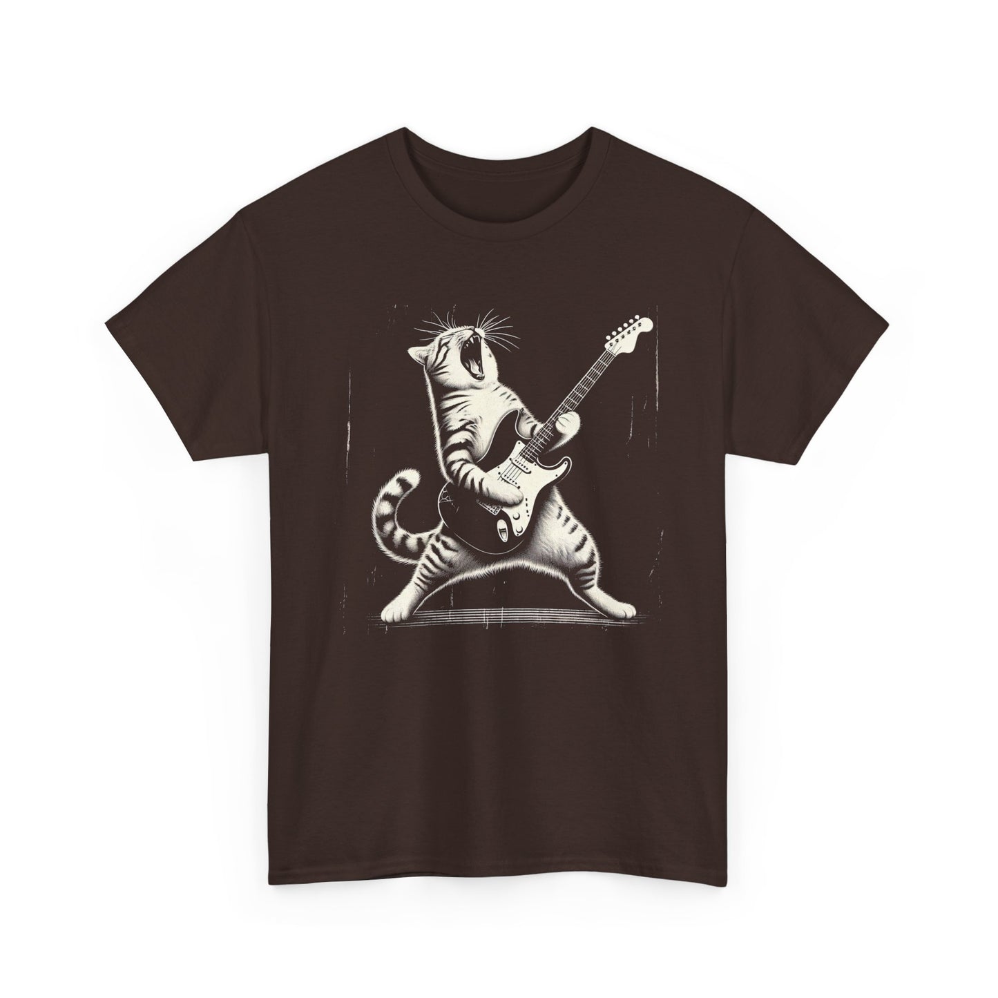 Cat Rocker T-Shirt — Guitar Playing Cat Vintage Band Tee