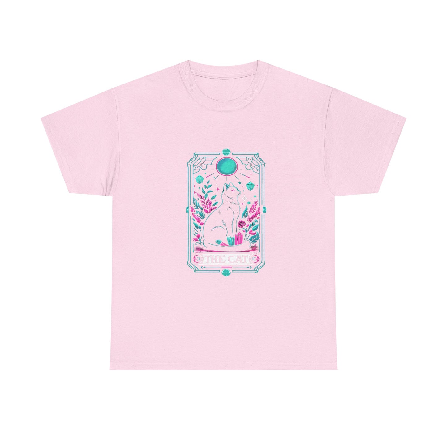 Cat Tarot T-Shirt — "The Cat" Mystical Black Tee