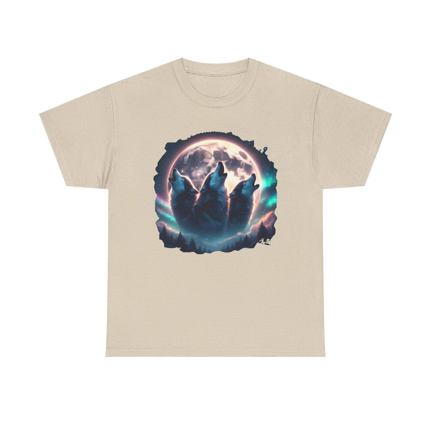 Wolf Moon T-Shirt — Howling Wolves Silhouette at Full Moon Graphic Tee
