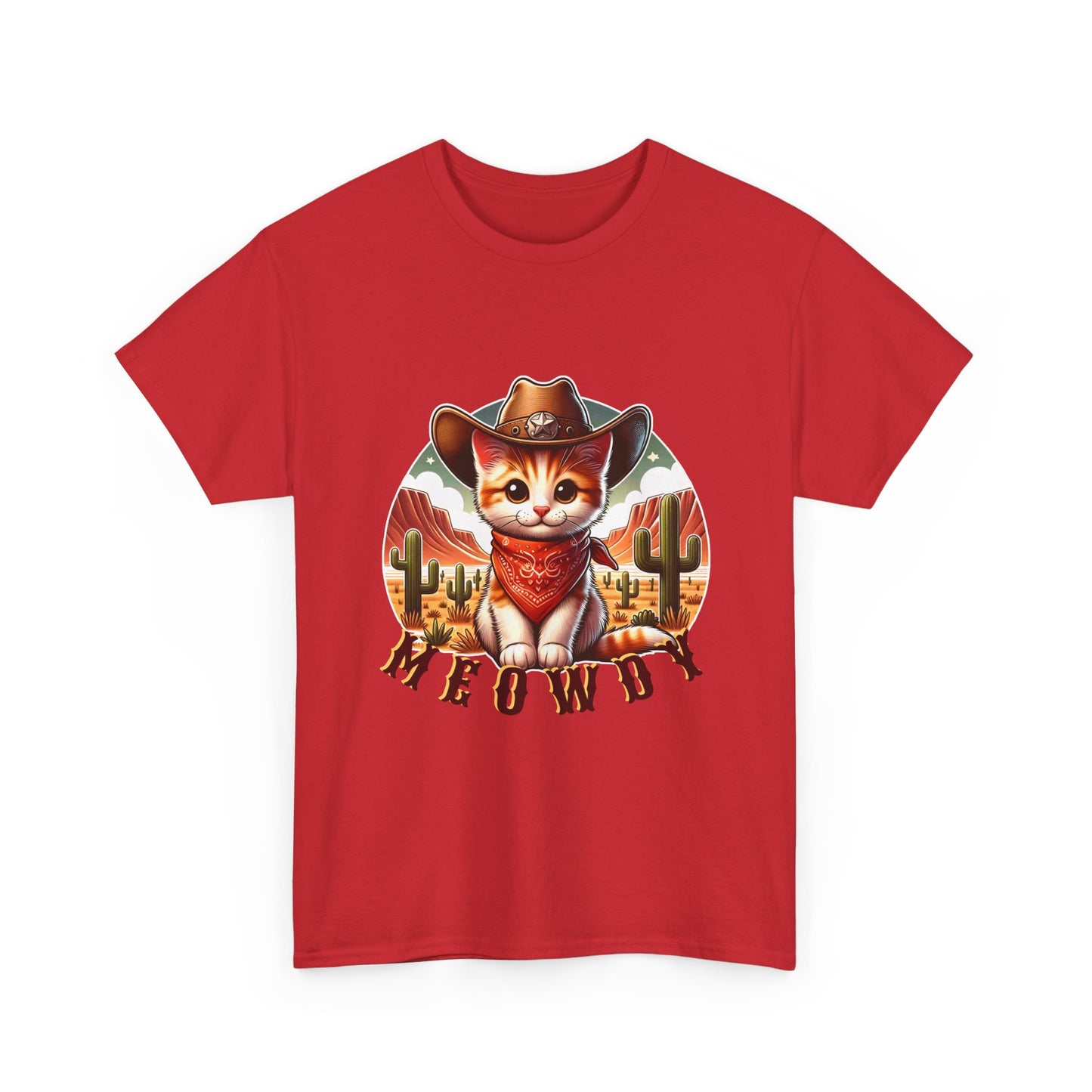 Cat Cowboy Tee — "Meowdy" Western Kitten Graphic T-Shirt