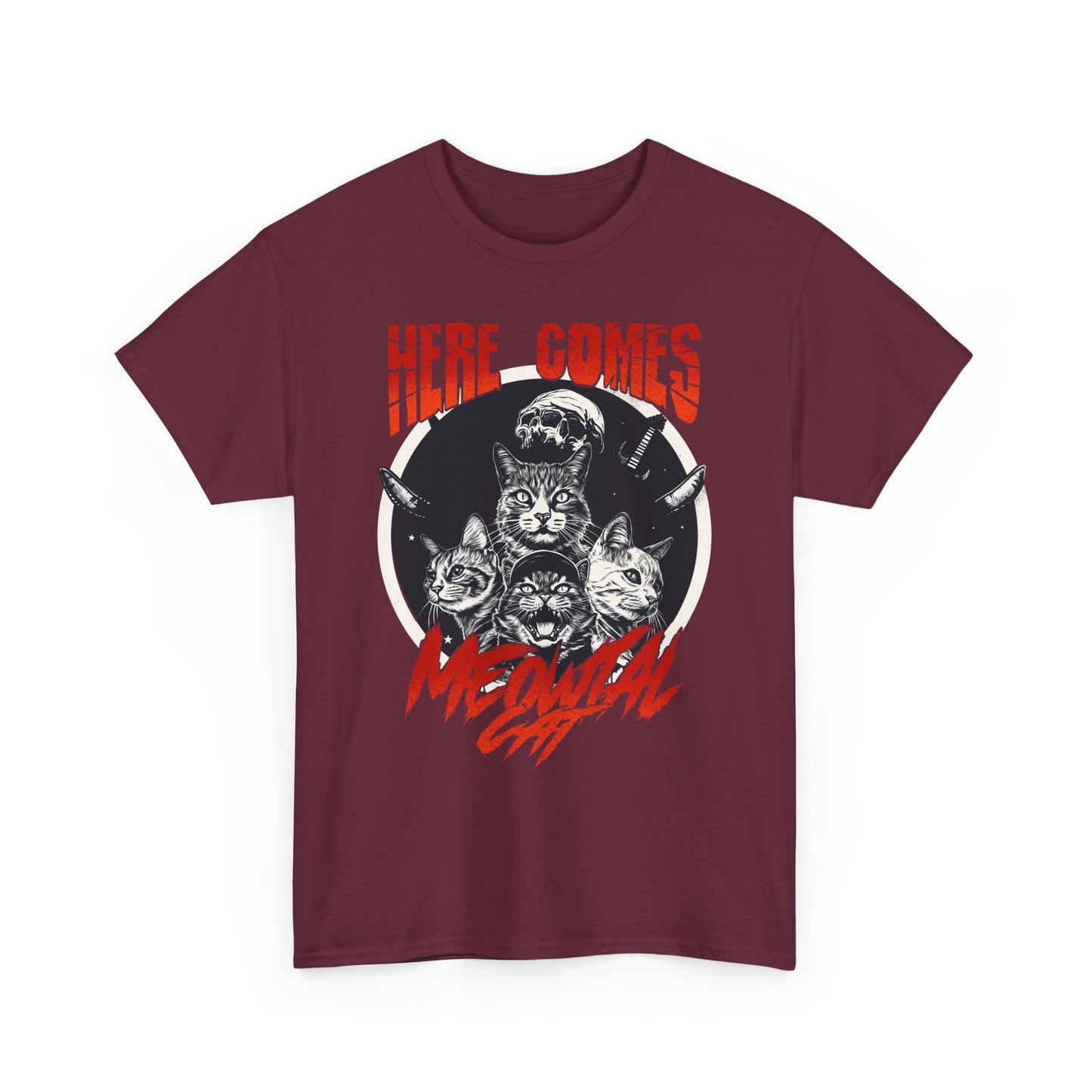 Here Comes Meowtal Cat Band T-Shirt