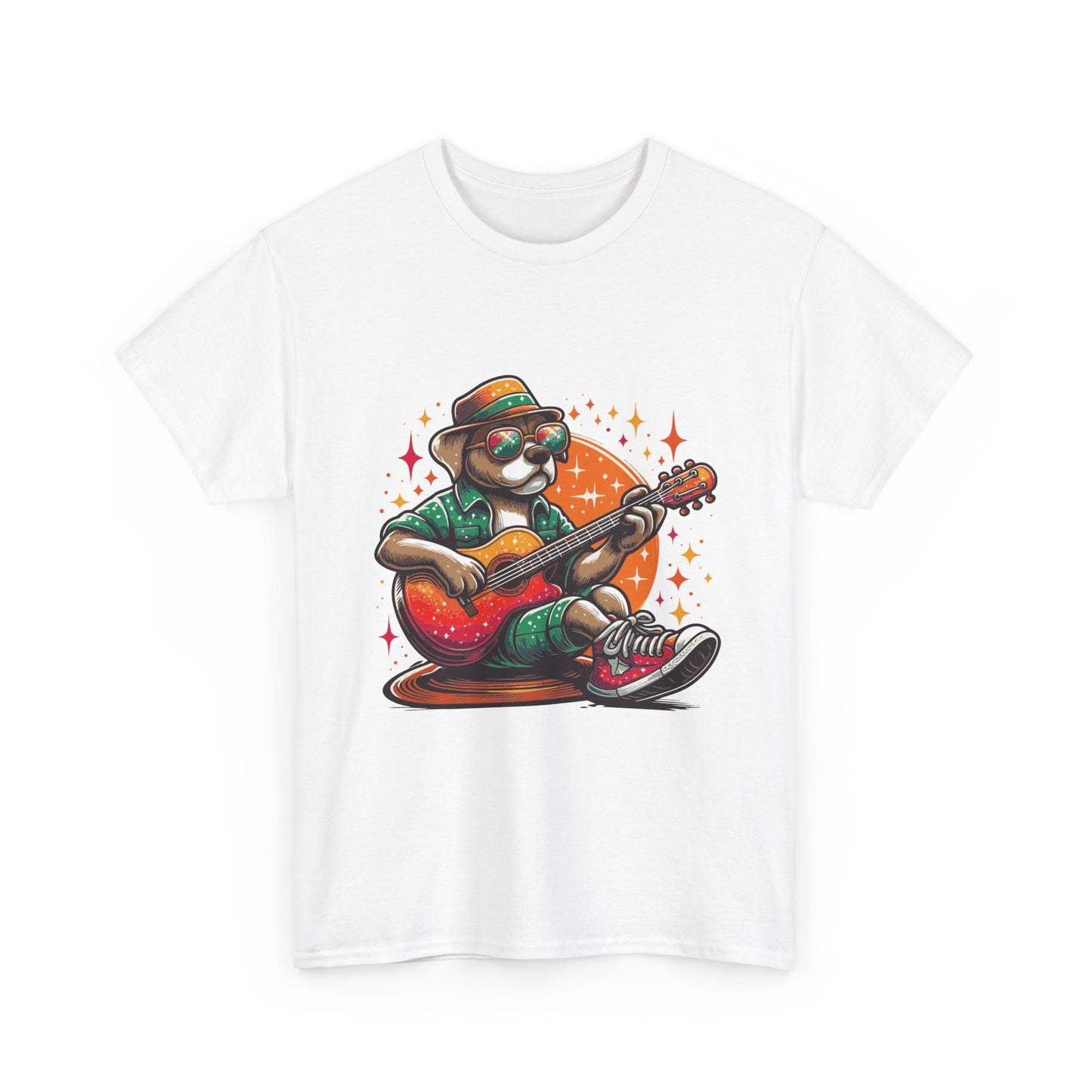 Dog Playing Guitar T‑Shirt — Retro Chill Music Tee for Guitar Lovers