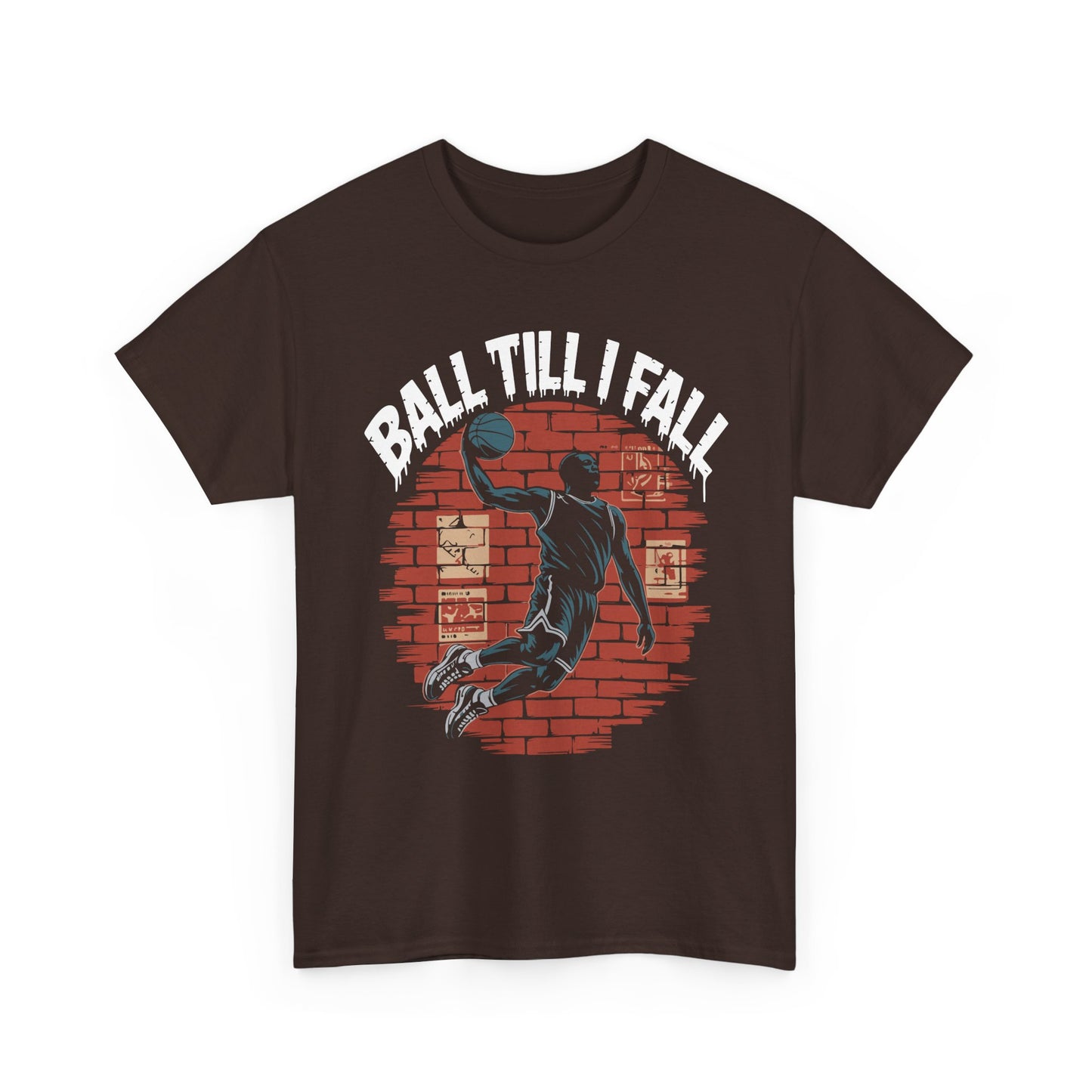 Basketball 'Ball Till I Fall' Tee — Vintage Brick Dunk Graphic T-Shirt