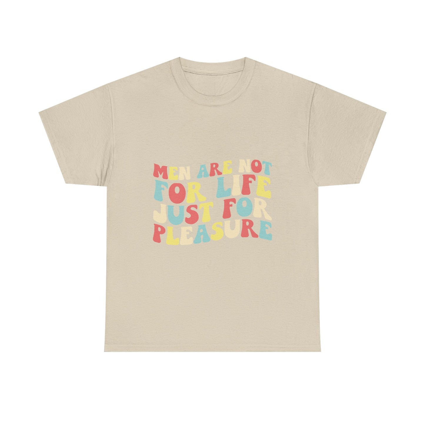 T-Shirt — "Men Are Not For Life Just For Pleasure" Retro Colorblock Graphic Tee