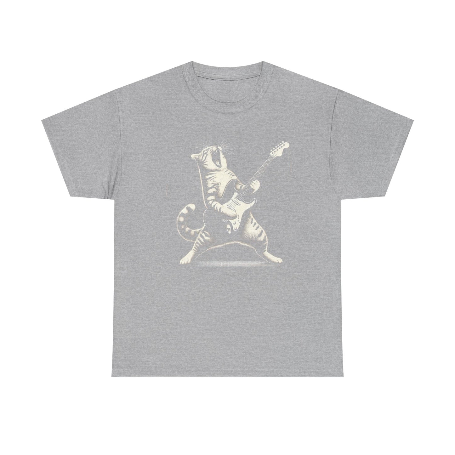 Cat Rocker T-Shirt — Guitar Playing Cat Vintage Band Tee