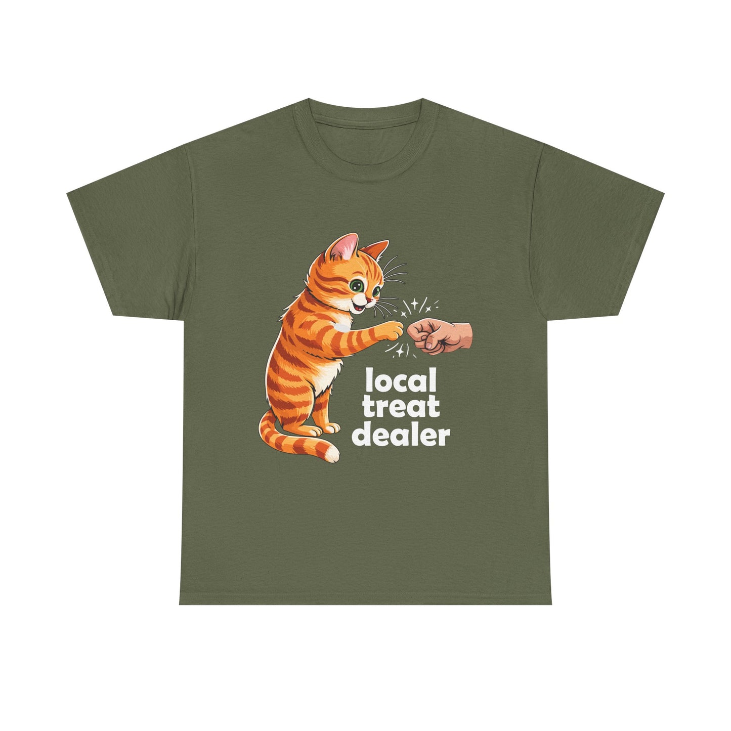 Cat T-Shirt — "Local Treat Dealer" Cute Ginger Kitty Fist Bump Tee