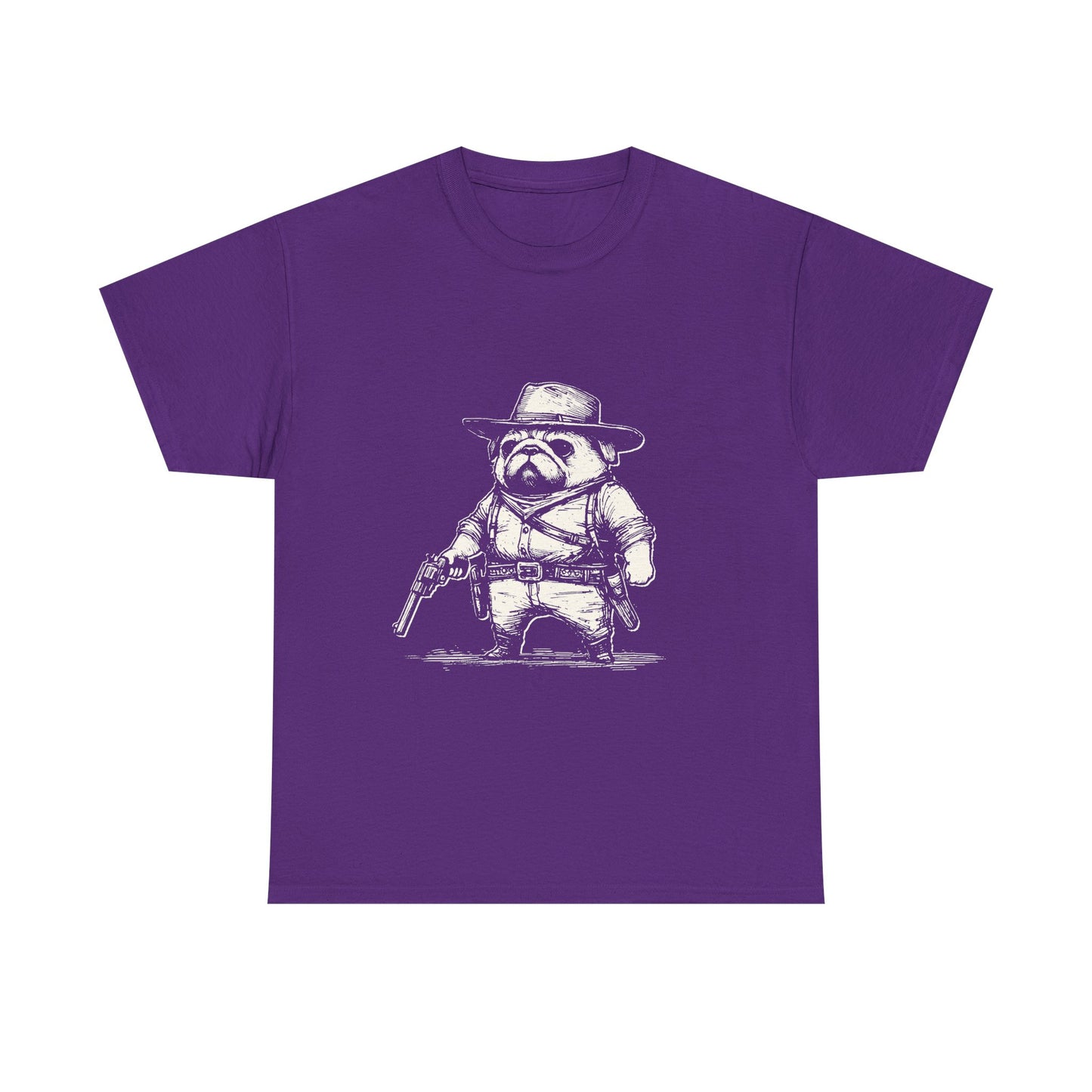 Pug Gunslinger T-Shirt – Cute Cowboy Pug Graphic Tee