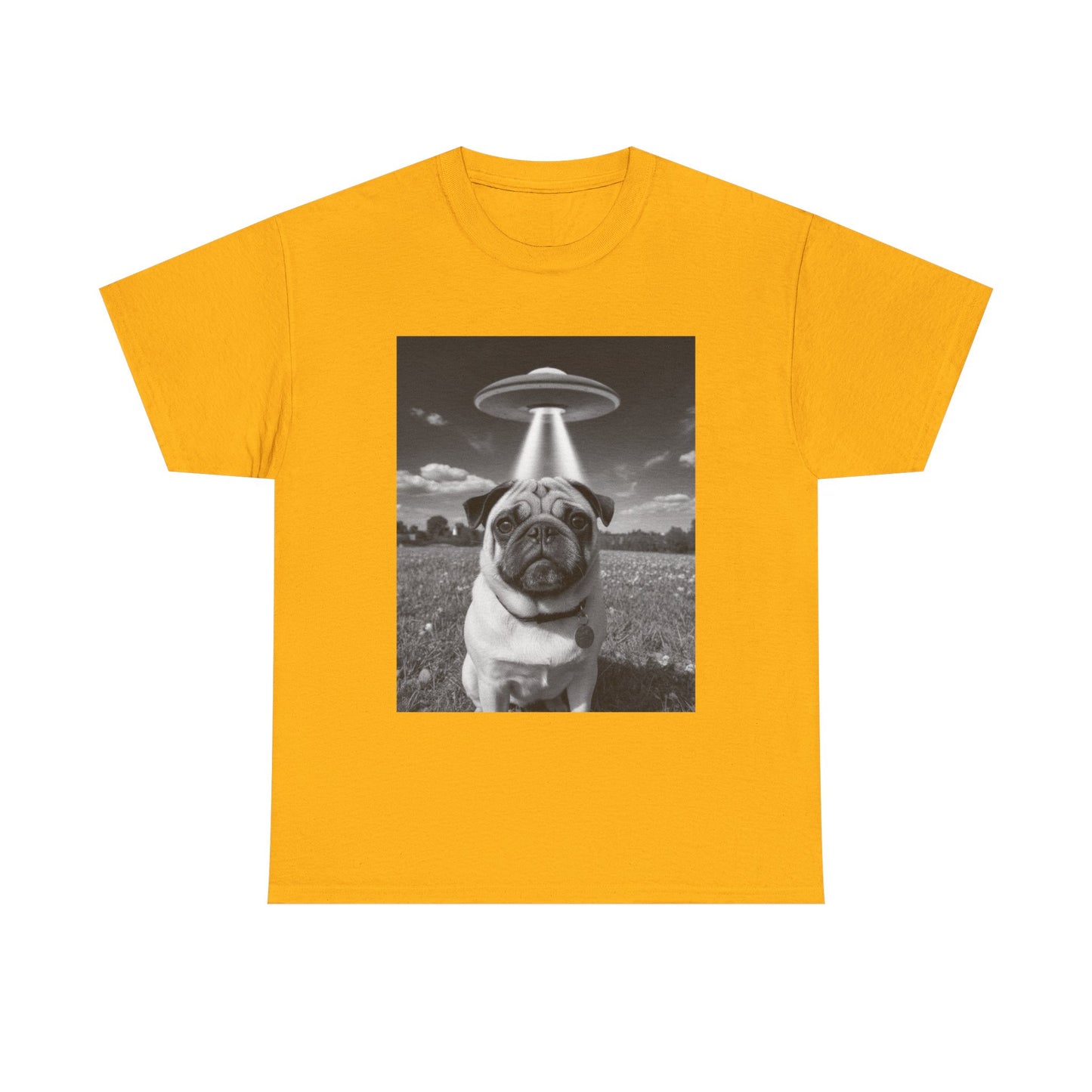 Pug Abduction Tee - Funny UFO Dog Graphic Shirt