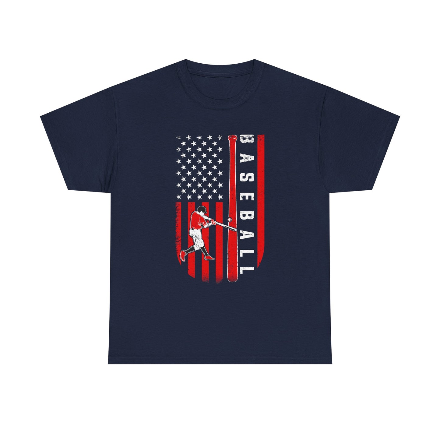 Baseball American Flag T-Shirt — Patriotic Batter Graphic Tee