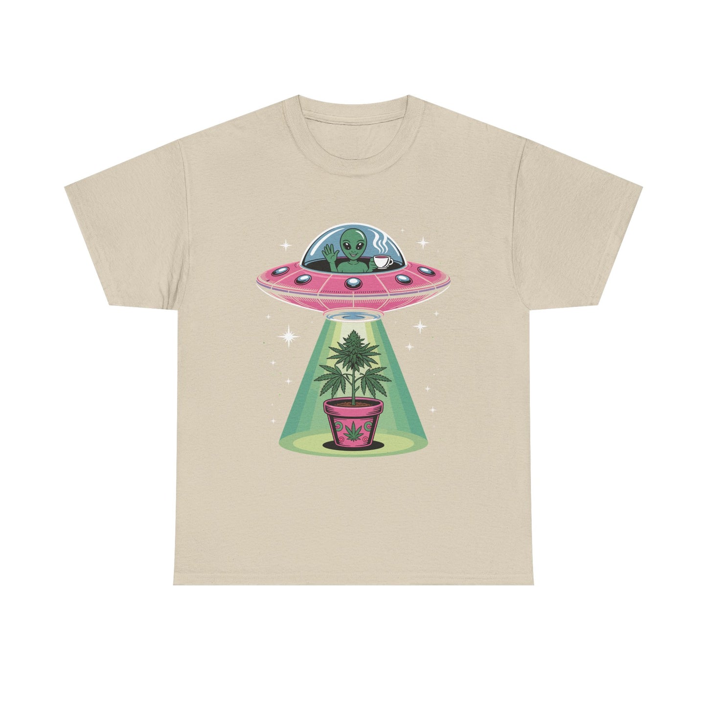 Alien UFO Plant Tee — Cute Extraterrestrial Plant Abduction Graphic T-Shirt